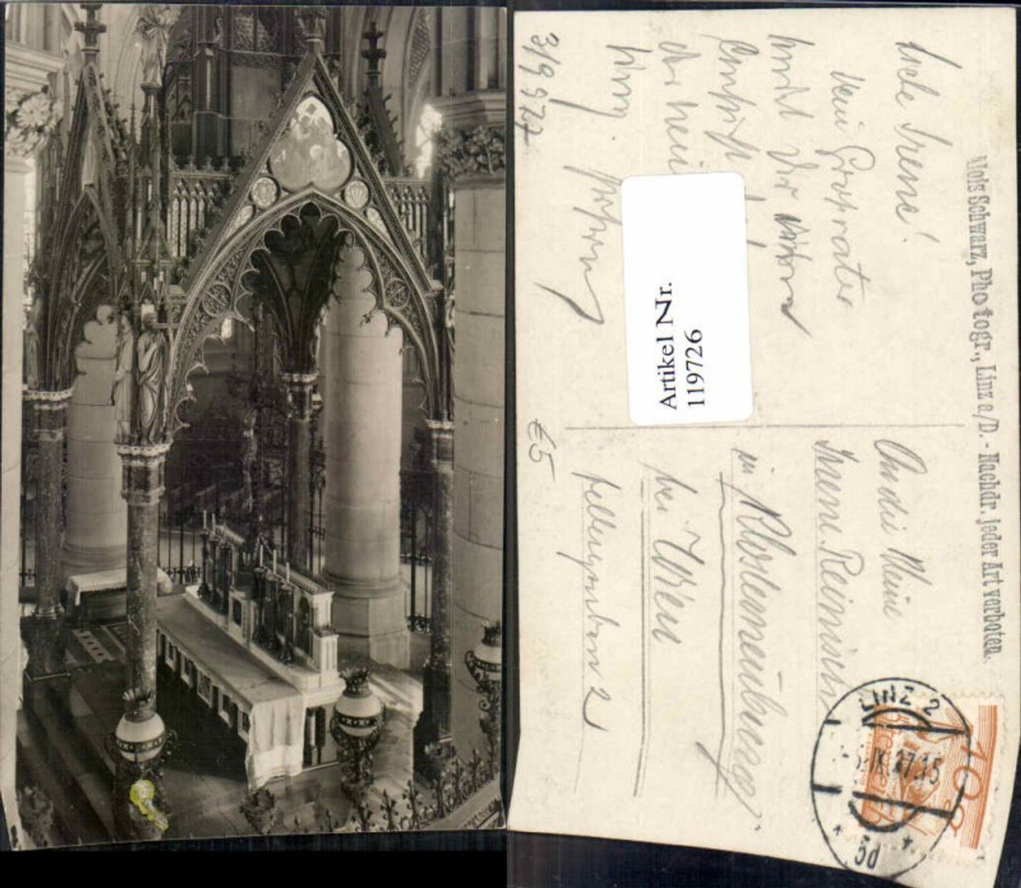 119726,Linz a.d. Donau Fotokarte in der kirche