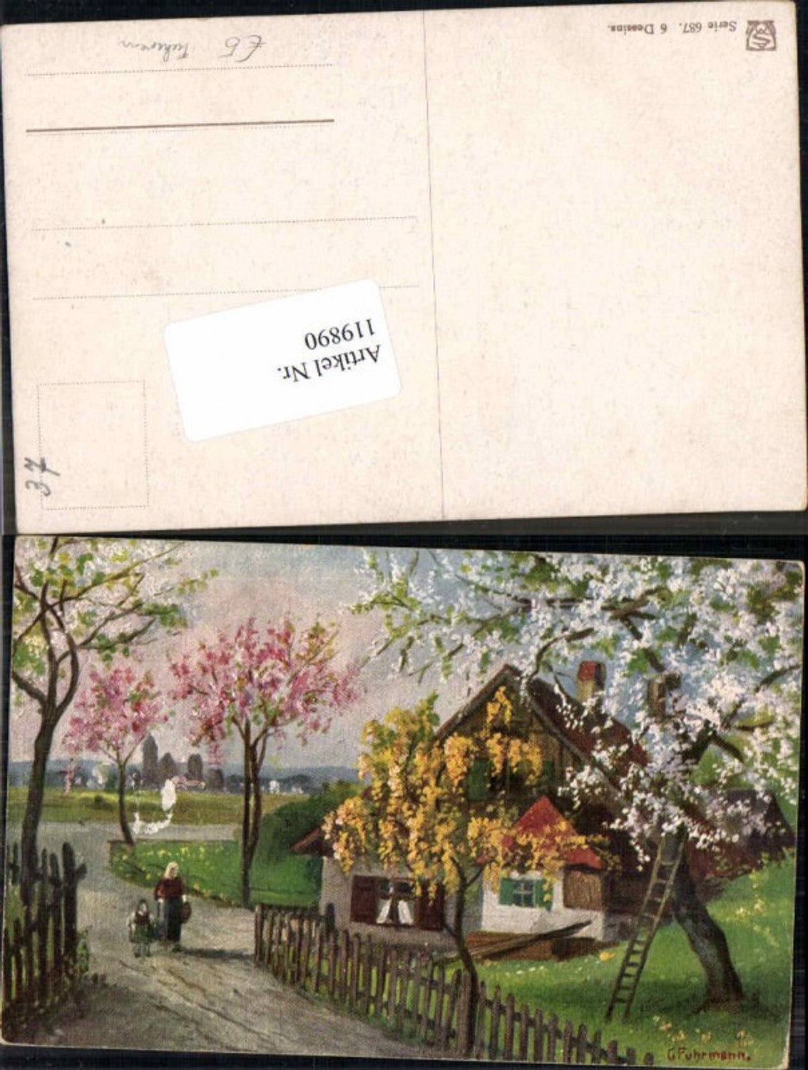 119890,G. Fuhrmann Hausansicht Bäume Frühling