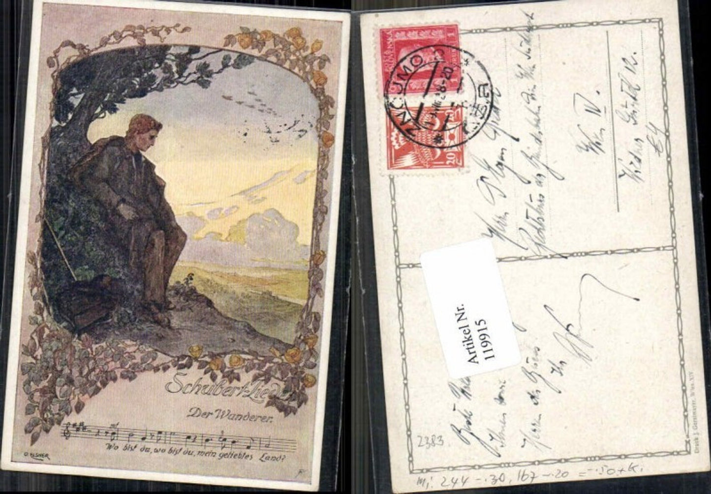 119915,Schubert Lieder O. Elsner Liedkarte