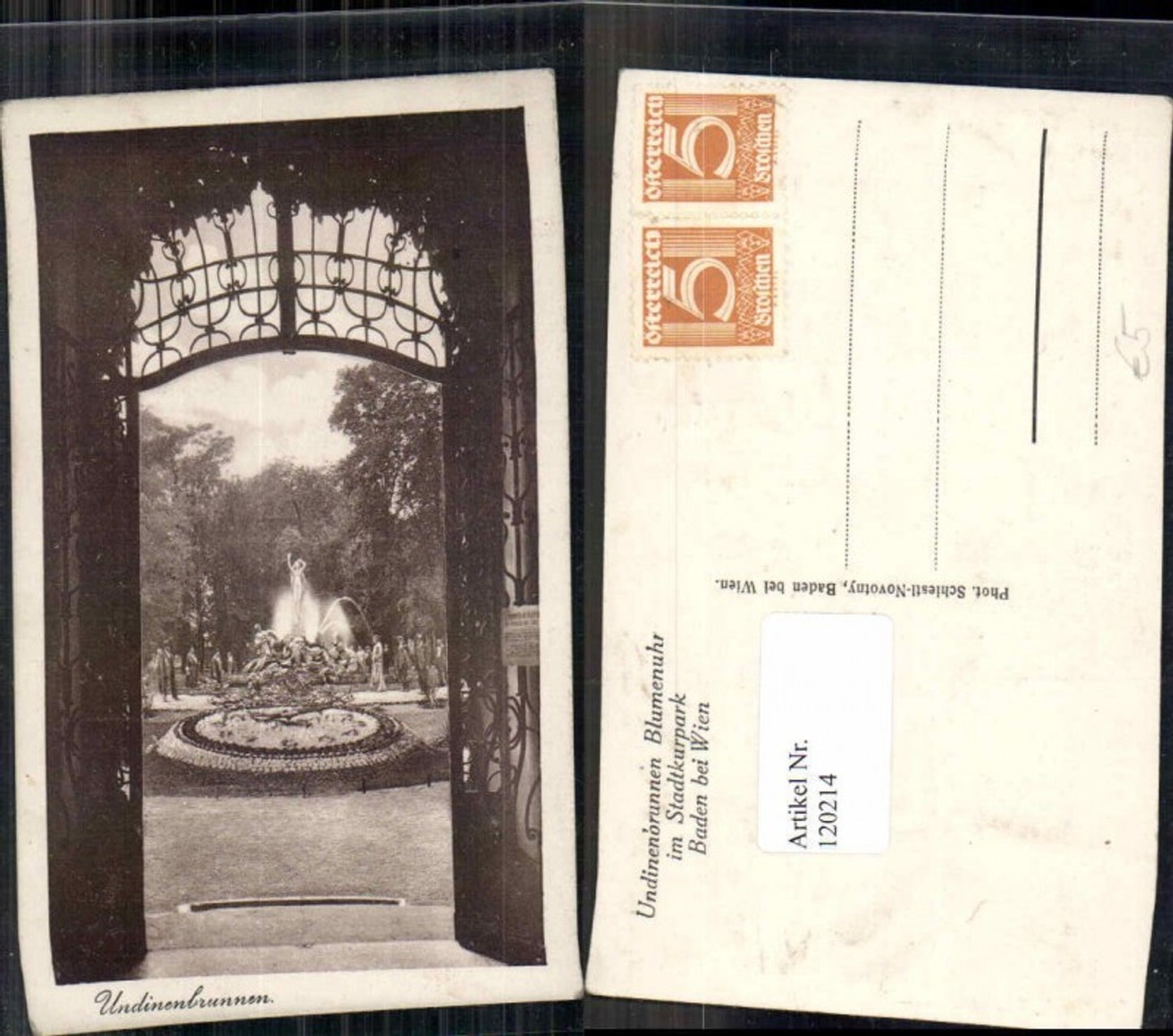 120214,Undinebrunnen Brunnen Baden bei Wien Stadtpark