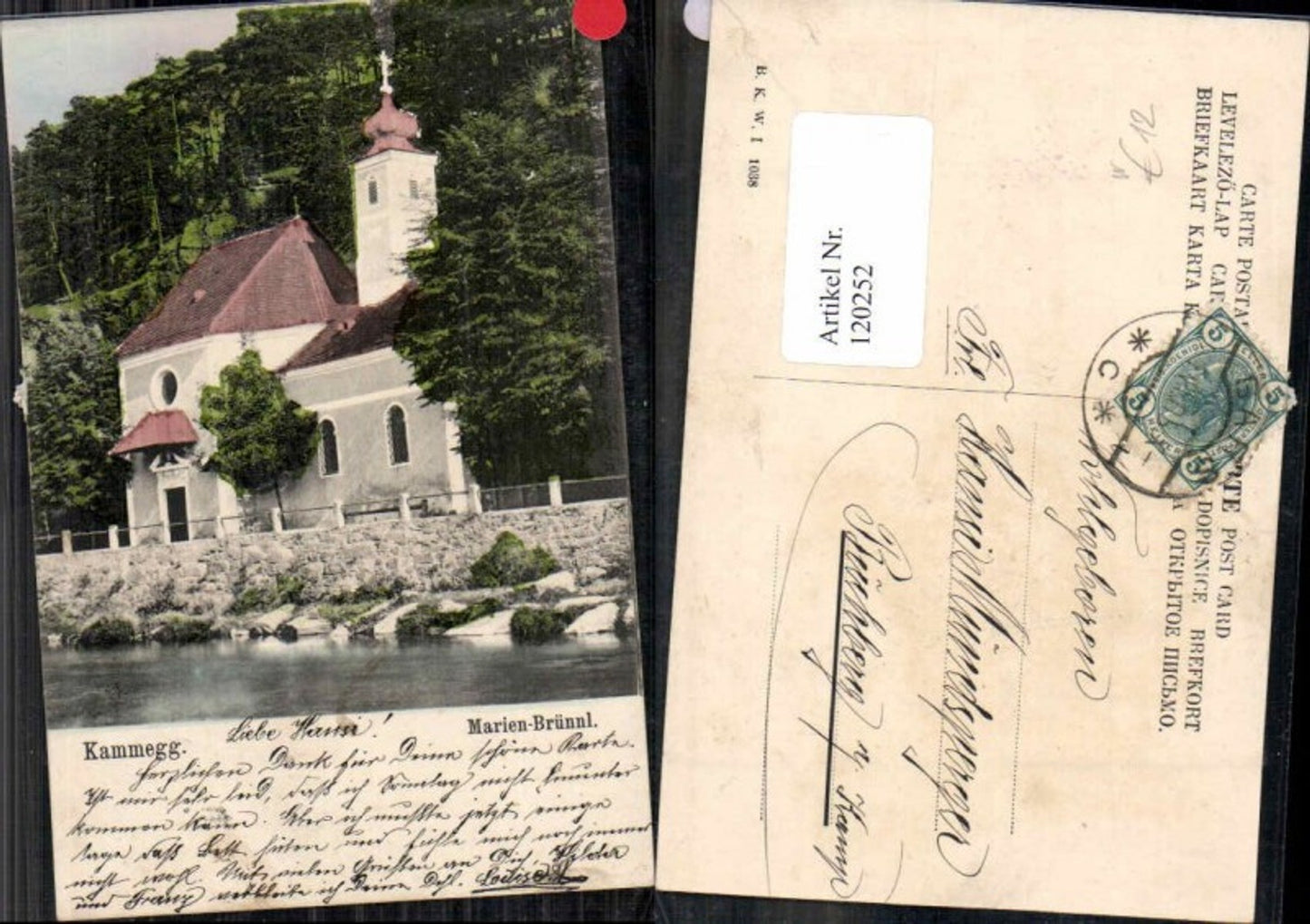 120252,Kammegg Kamegg Marien Brünnl bei Gars am Kamp 1900