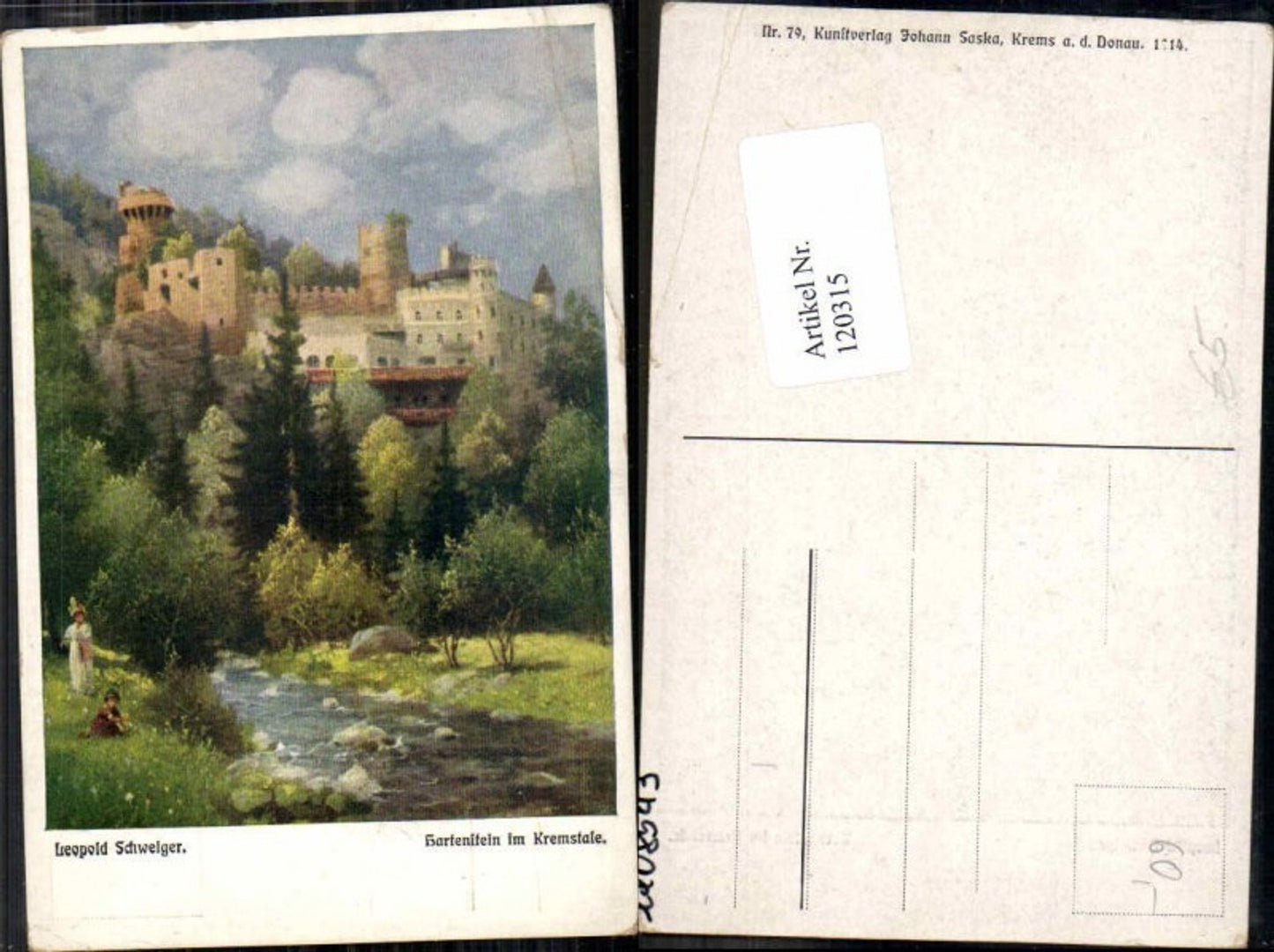 120315,Leopold Schweiger Hartenstein im Kremstal Tolle Künstlerkarte