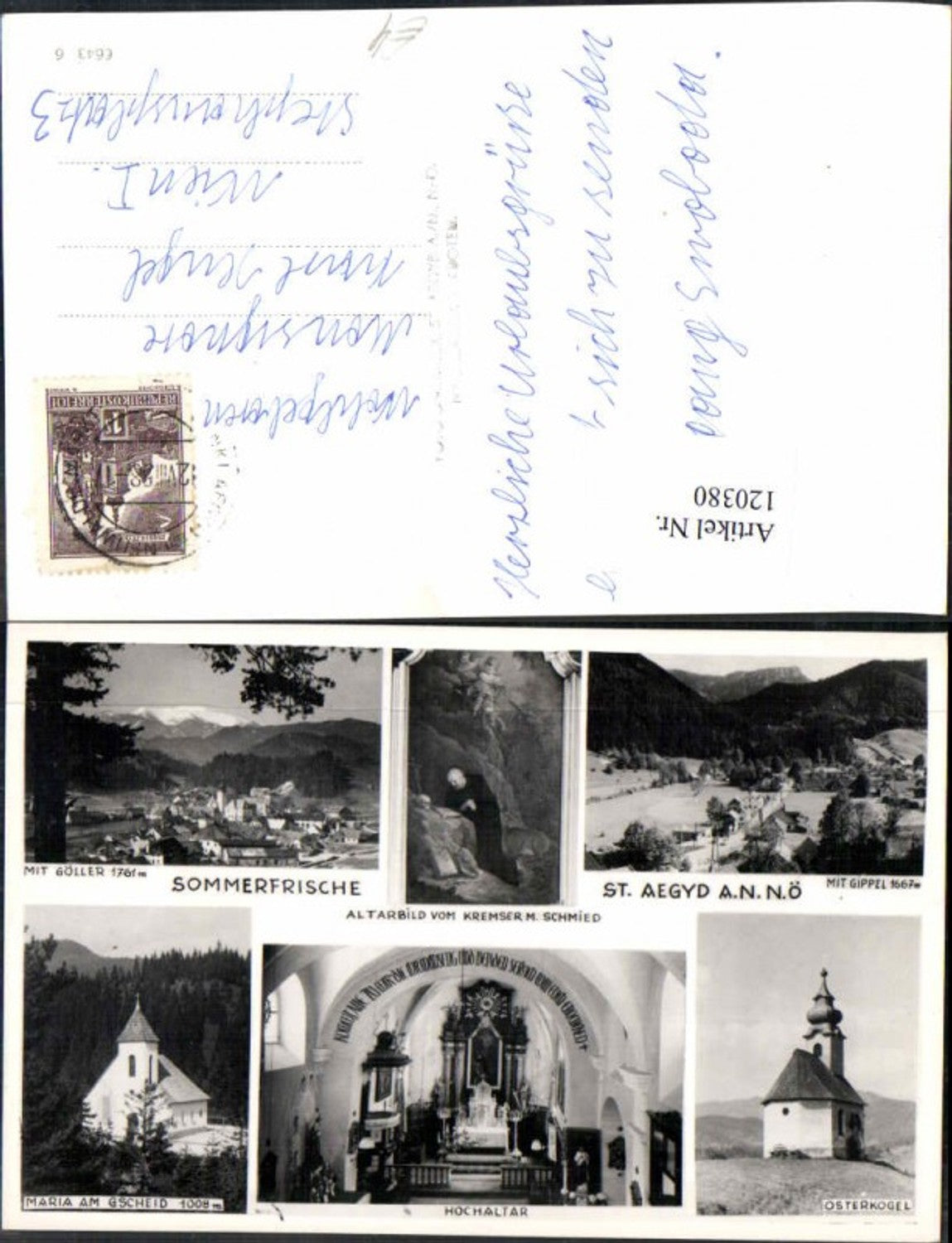 120380,St Aegyd am Neuwalde Mehrbild Maria am Gscheid Kirche Altar