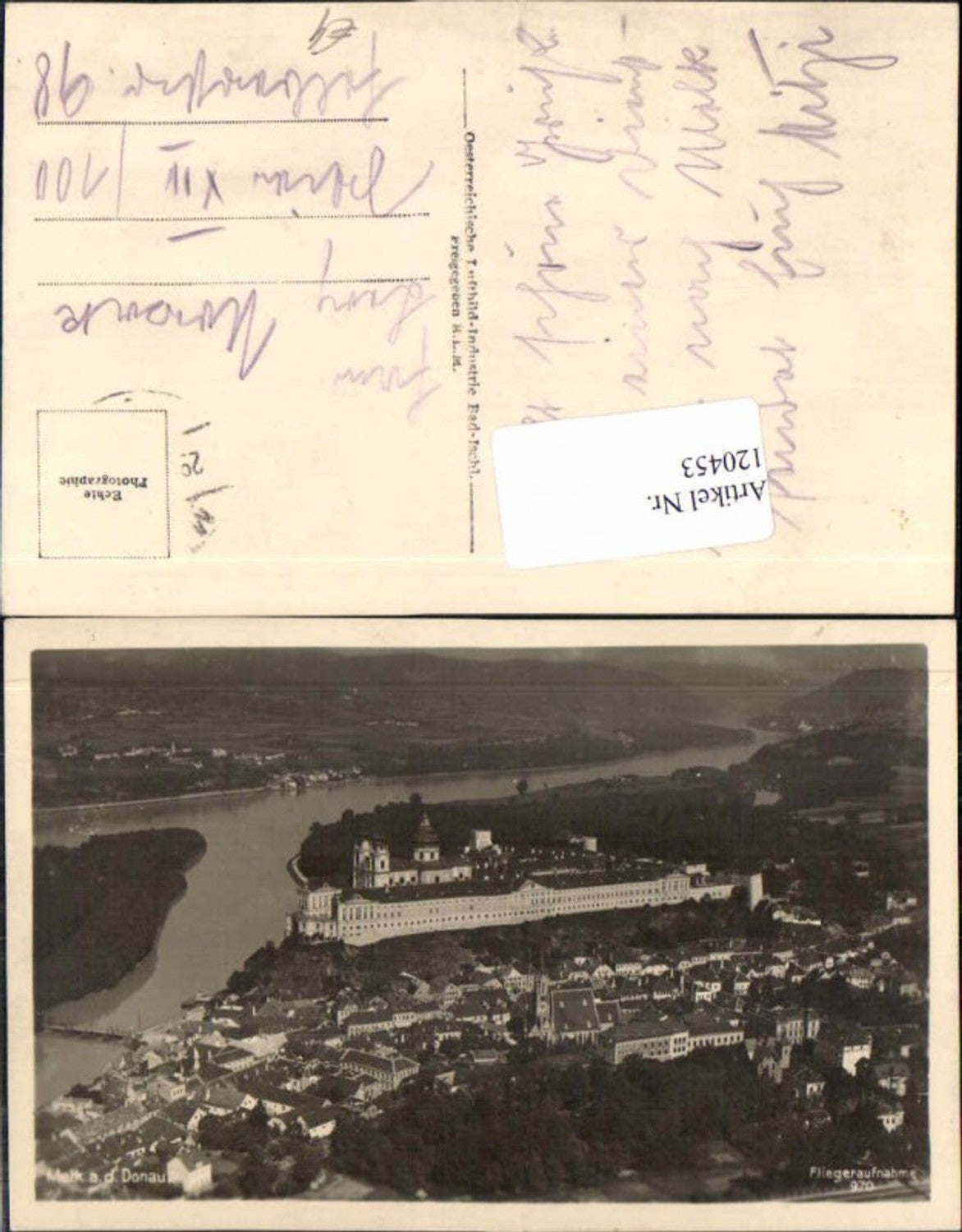 120453,Aerial photograph no. 970 Melk on the Danube with Mautern