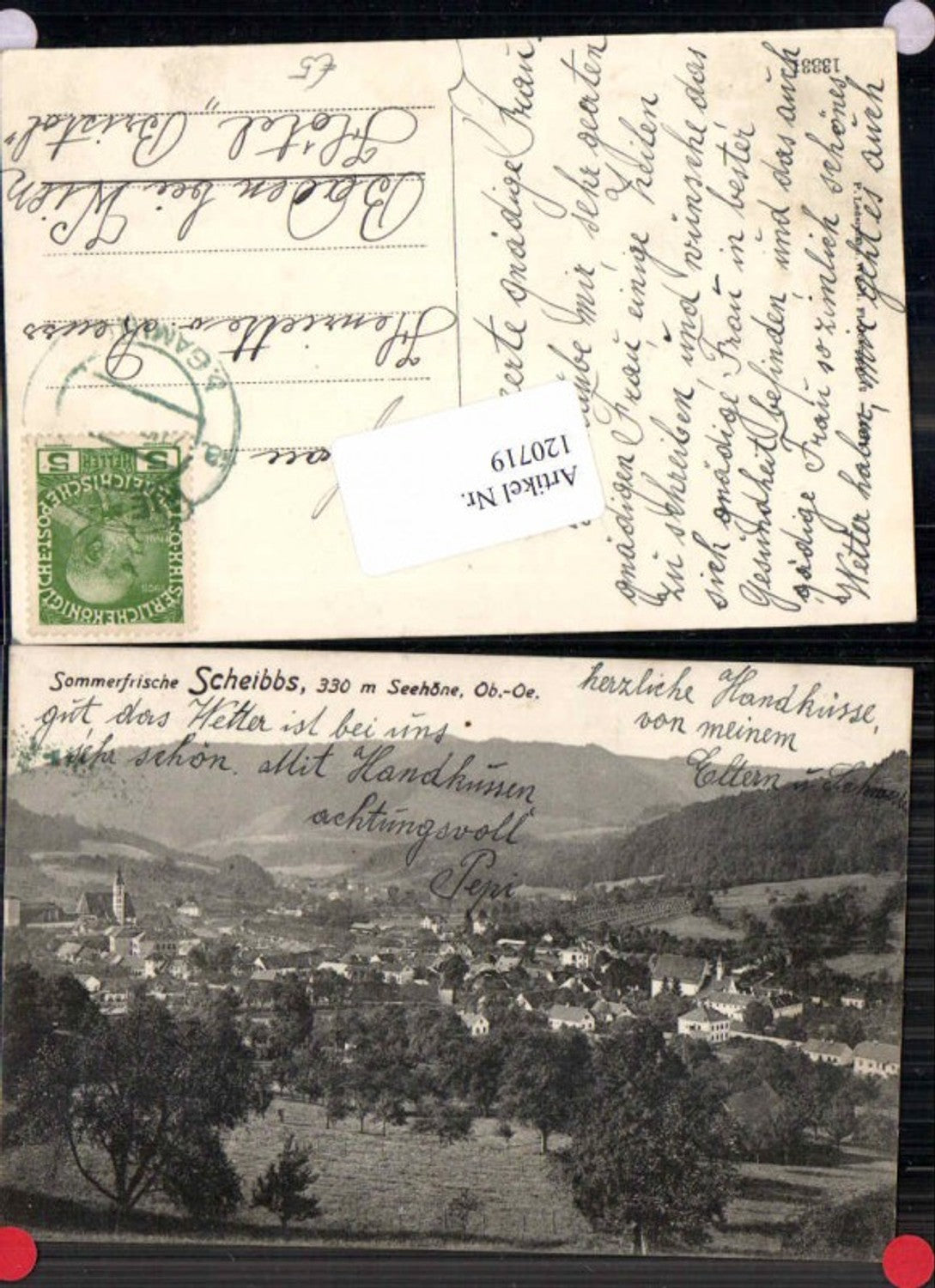 120719,Sommerfrische Scheibbs Ortsansicht um 1905