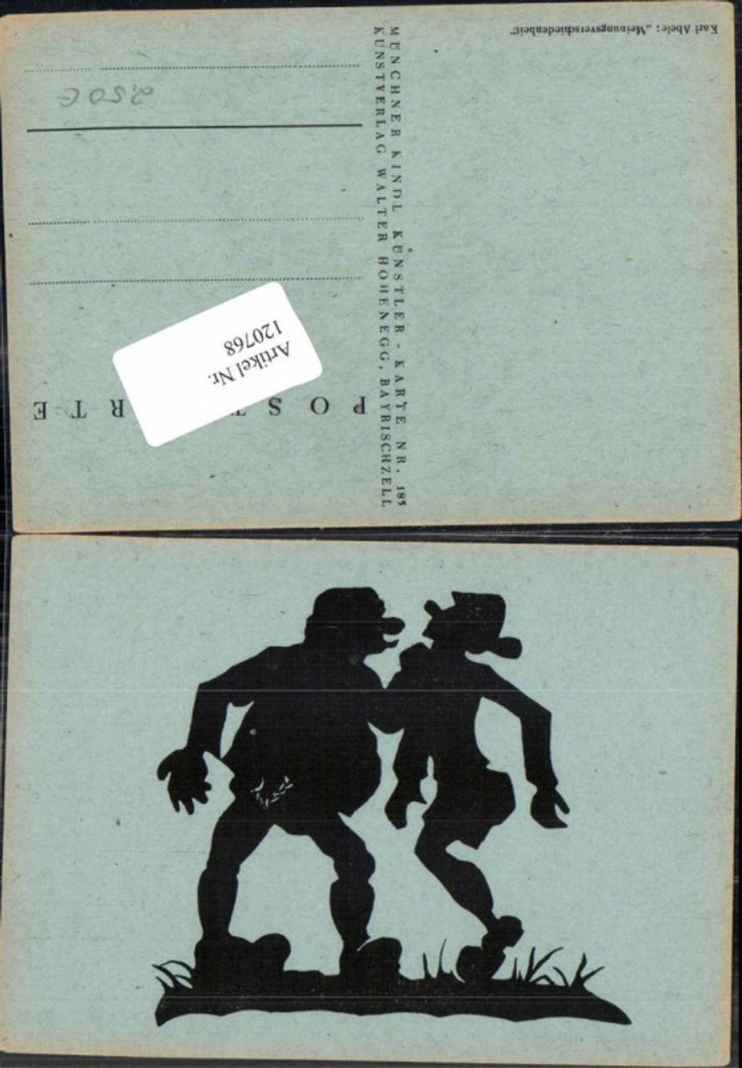 120768,Scherenschnitt Silhouette Karl Abele Meinungsverschieden