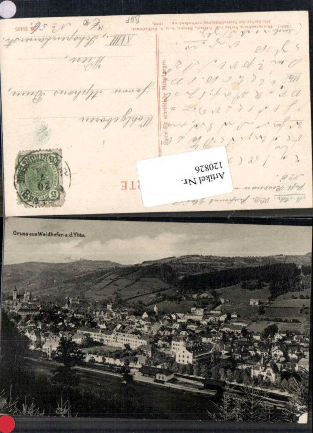 120826,Waidhofen a.d. Ybbs Gruss aus m. Bahnhof Ansicht