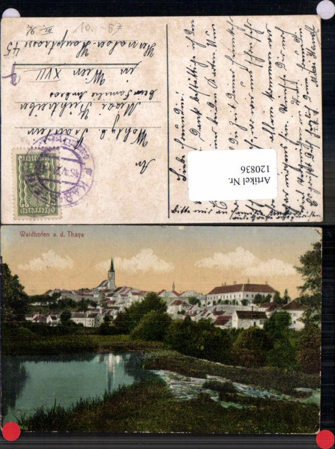 120836,Waidhofen a.d. Thaya Wegansicht vorm Ort 1920