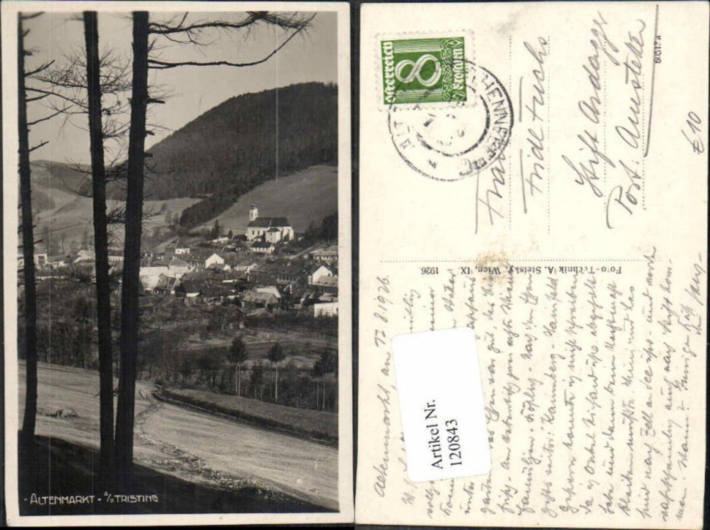 120843,Altenmarkt a.d. Triesting Wegansicht 1926