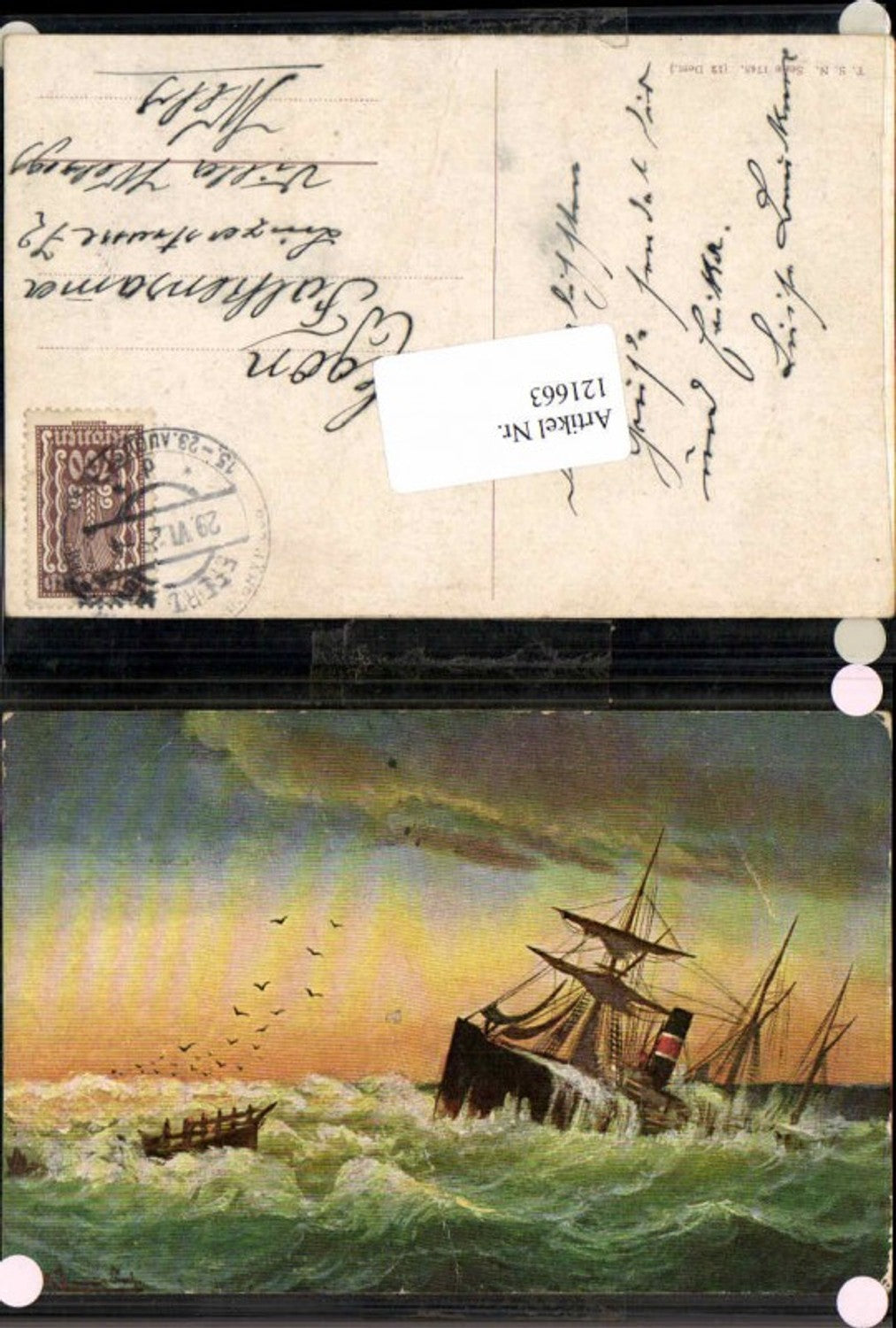 121663, Theo Stroefer Nuremberg 1748 Sailing ship signed ship