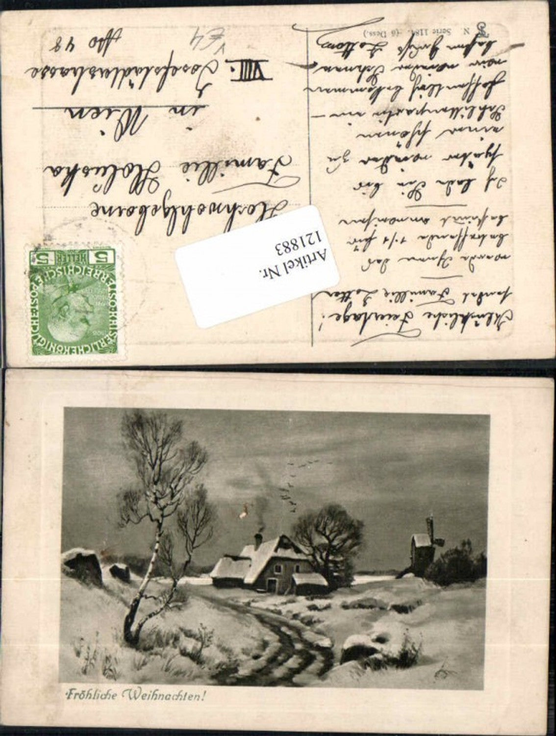 121883, Christmas House Winter Windmill Mill Theo Stroefer Nuremberg