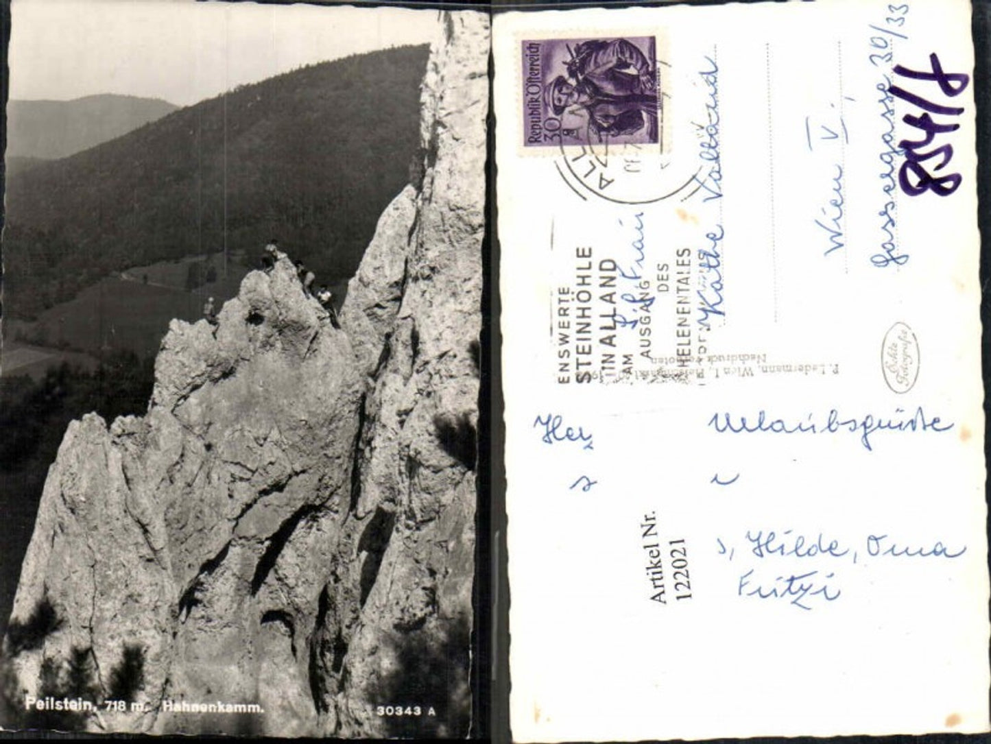 122021,Peilstein bei Berndorf Kletterer am Hahnenkamm