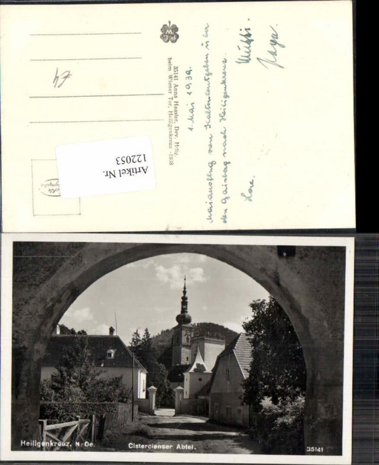 122053,Heiligenkreuz bei Baden Strassenpartie 1938