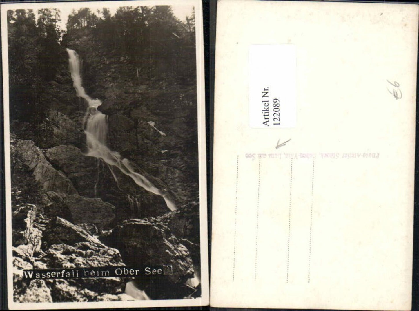 122089,Fotokarte Wasserfall bei Lunz am See Obersee Lunzersee 1930