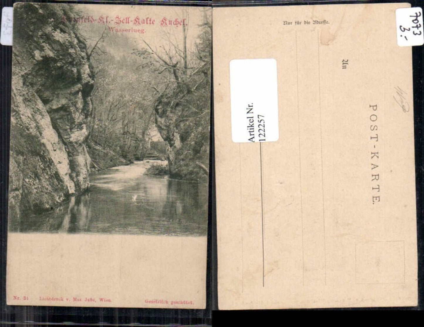 122257,Hainfeld Lilienfeld Kleinzell Kalte Kuchl 1900 Wasserlueg