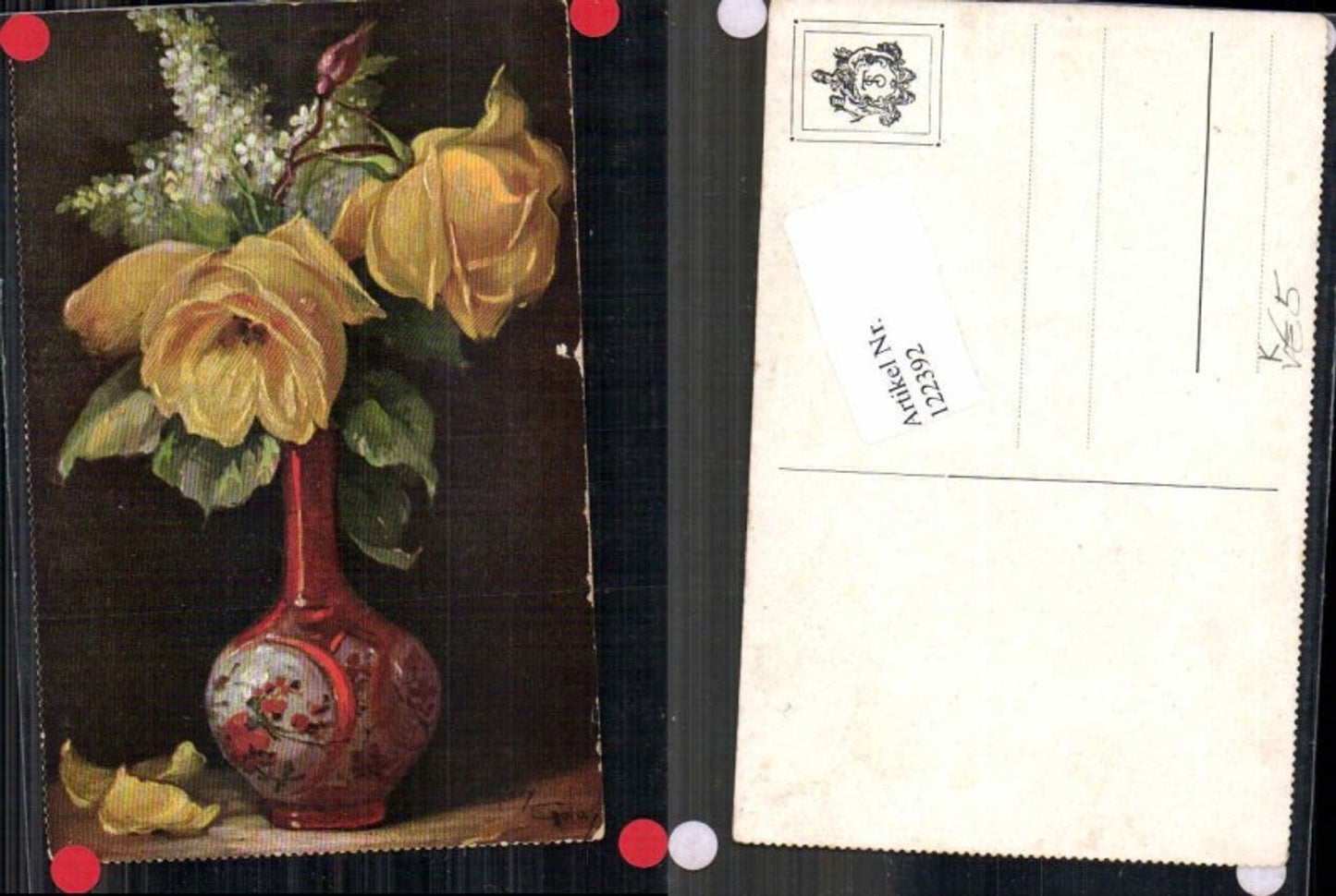 122392,Theo Stroefer Blumen Mary Golay sign. Gelbe Rosen