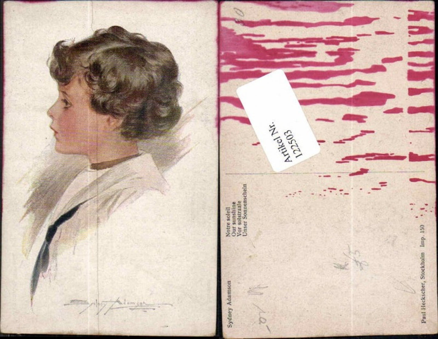 122503,Sydney Adamson Sonnenschein Portrait KInd Paul Heckscher Nr 150