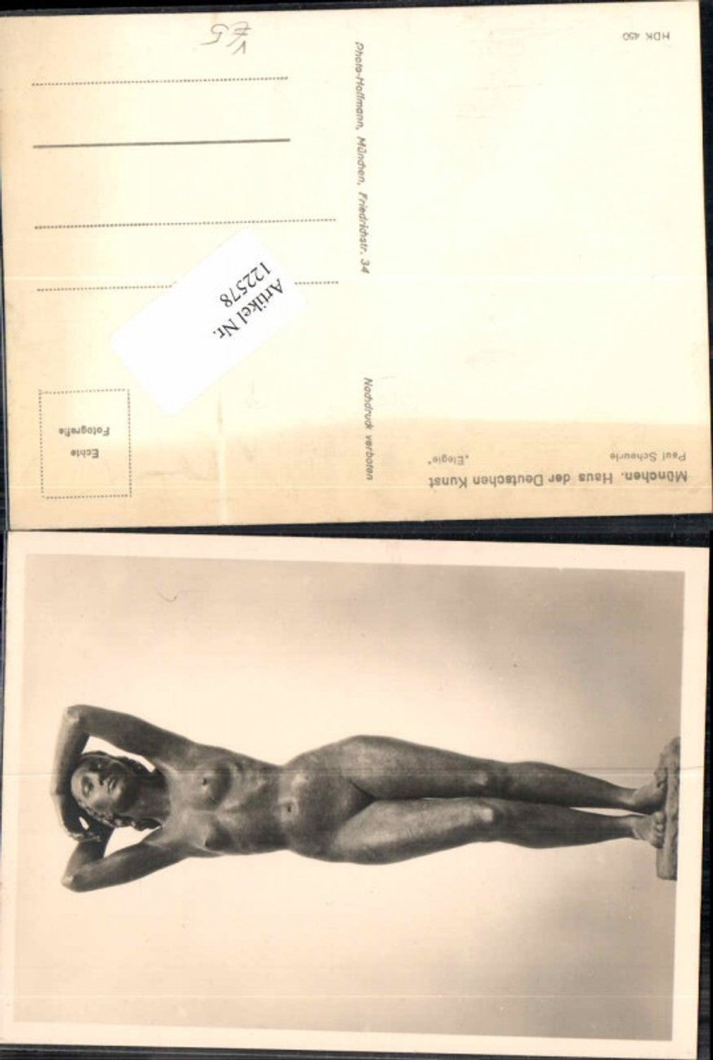 122578,Haus der Deutschen Kunst HDK 450 Paul Scheurle Elegie Photo Hoffmann