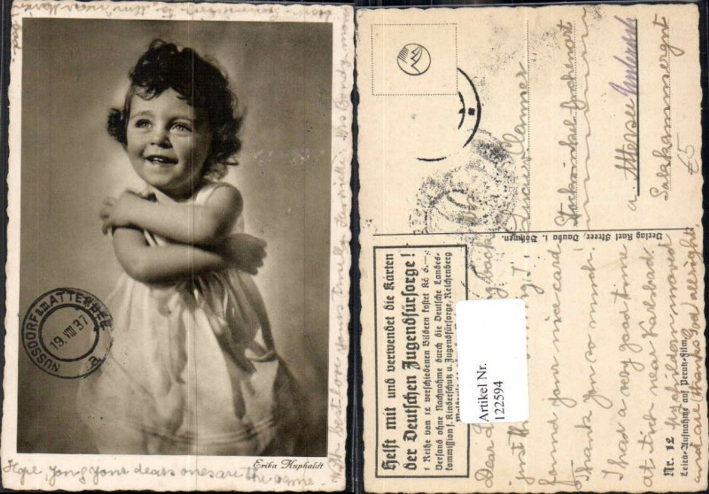 122594,Deutsche Jugendfürsorge Mädchen Kinder Portrait