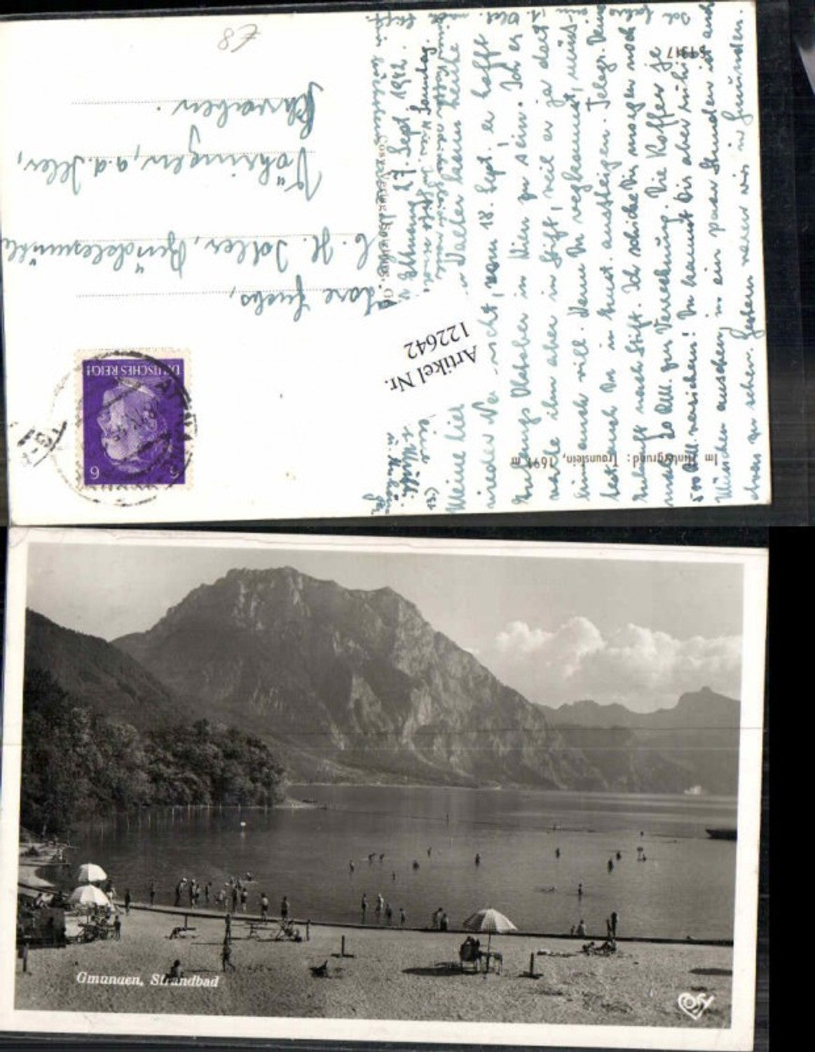 122642,Gmunden Strandbad Partie Leute am Traunsee pub Cosy 1317