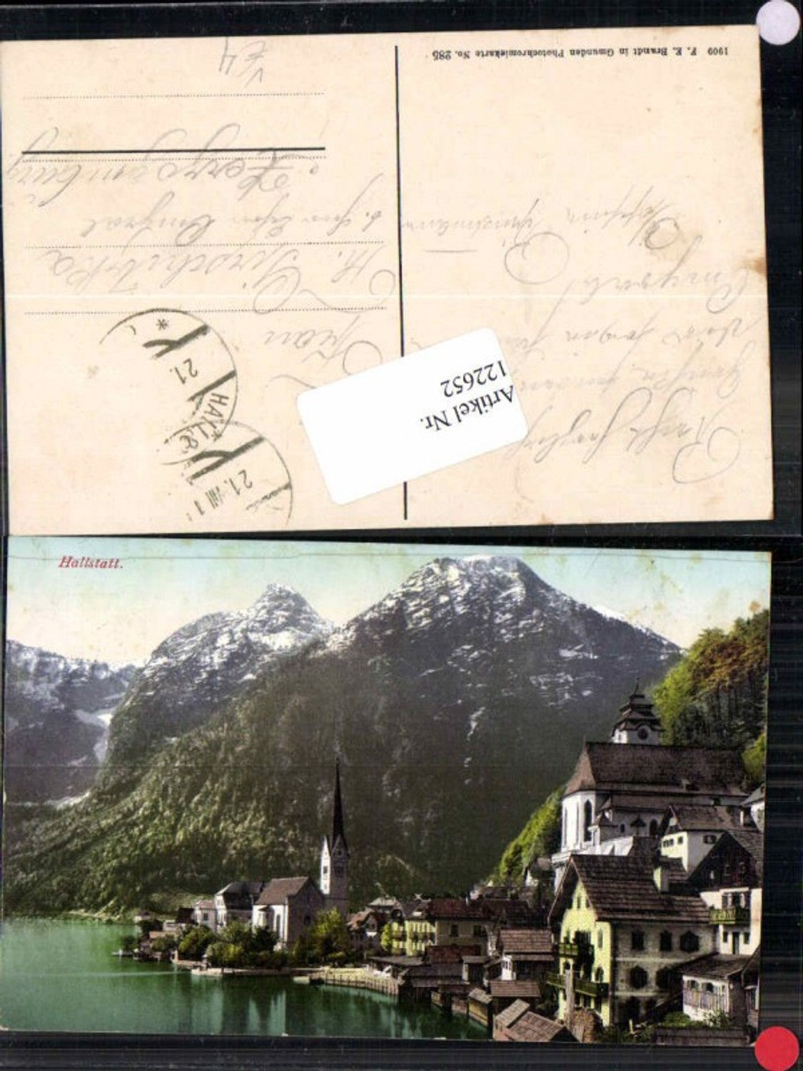 122652,Hallstatt Partie zum Ort Brandt Nr 285