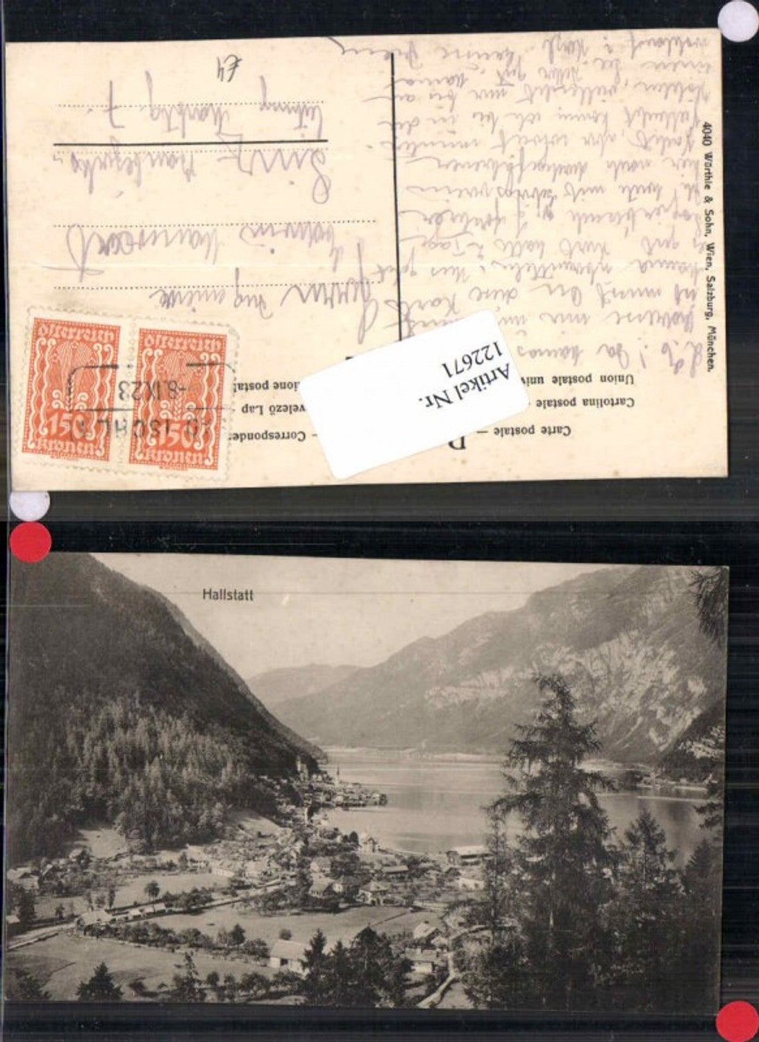 122671,Hallstatt am Traunsee pub Würthle Sohn 4040