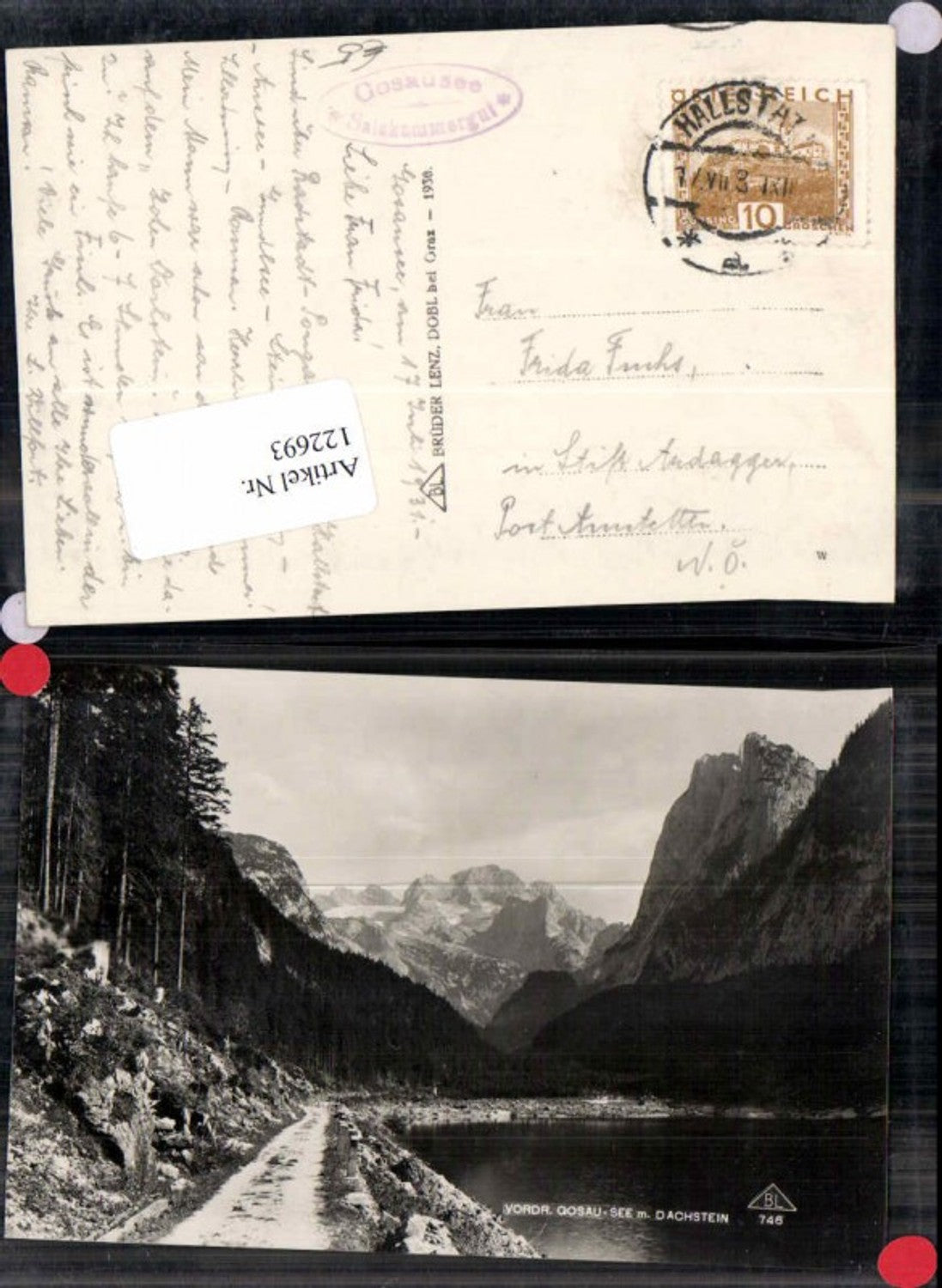 122693,Vorderer Gosausee bei Gosau Hallstatt m. Dachstein pub Lenz 746