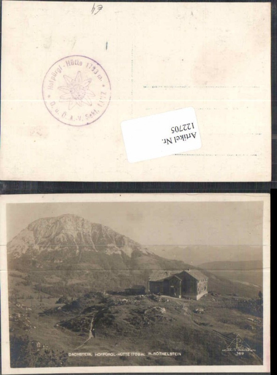 122705,Dachstein Hofpürgl Hütte Röthelstein Gosau 1920