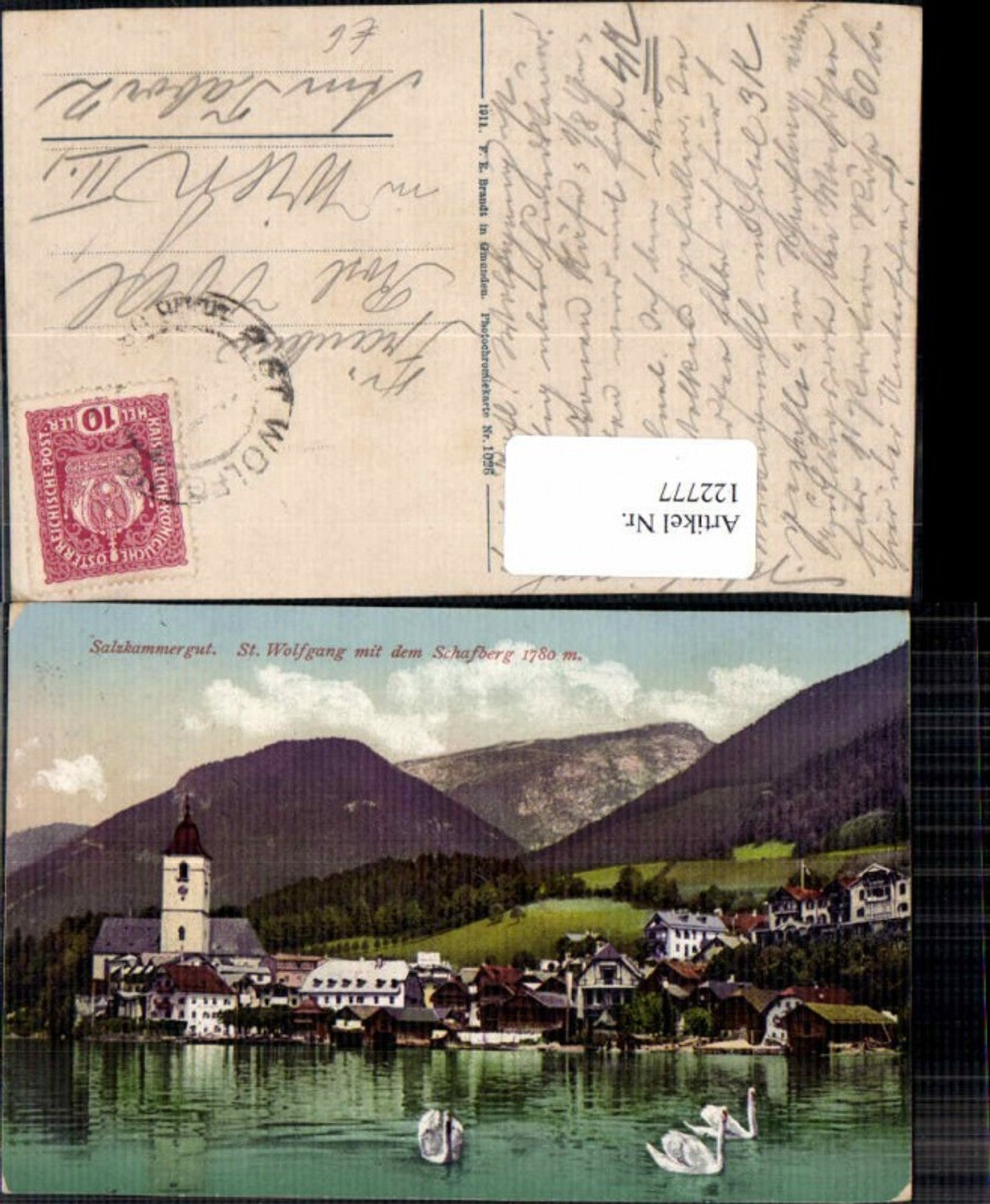 122777,Salzkammergut St Wolfgang am Wolfgangsee Schwäne pub Brandt 1026