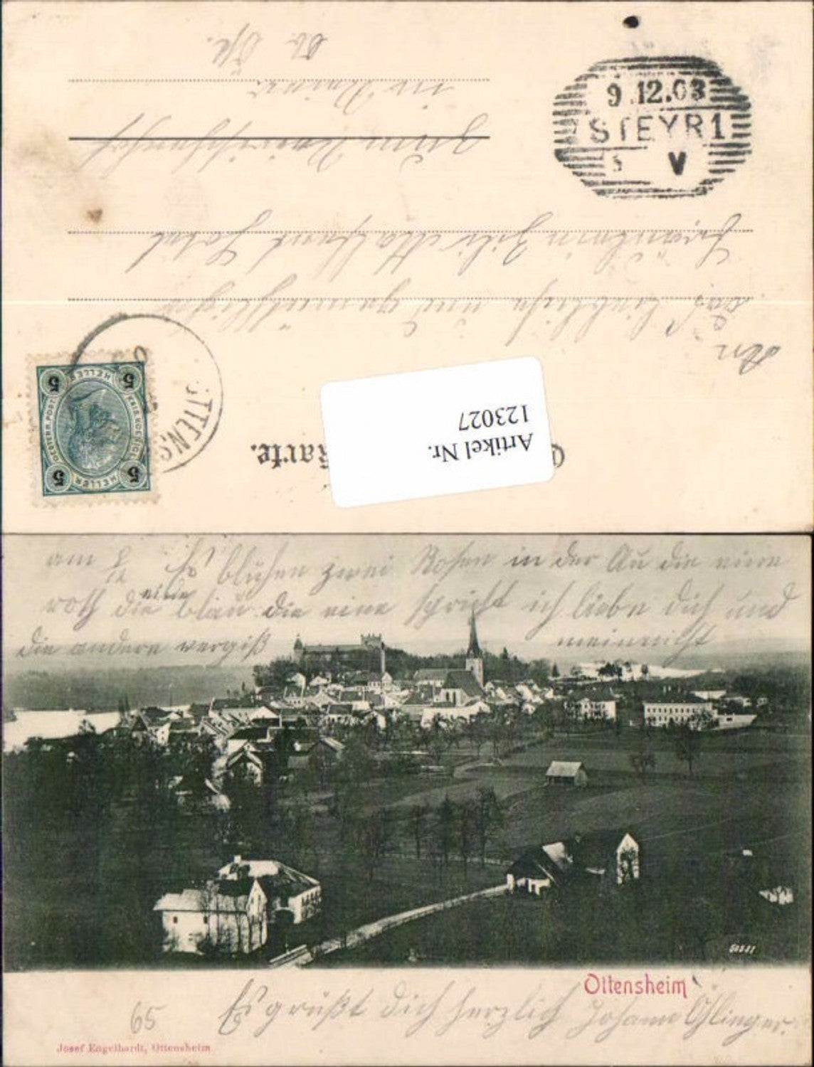 123027,Ottensheim a.d. Donau bei Linz Tolle Ortsansicht um 1902