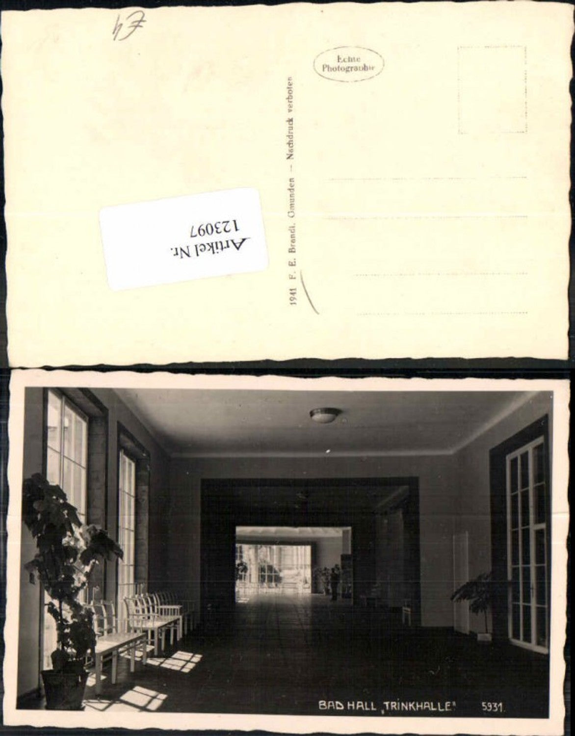 123097,Bad Hall bei Steyr Trinkhalle Innen Brandt Nr 5931