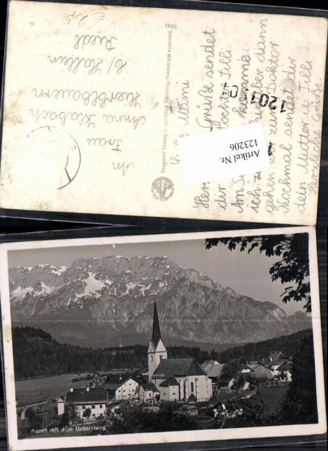 123206,Adnet bei Hallein Ortsansicht Untersberg