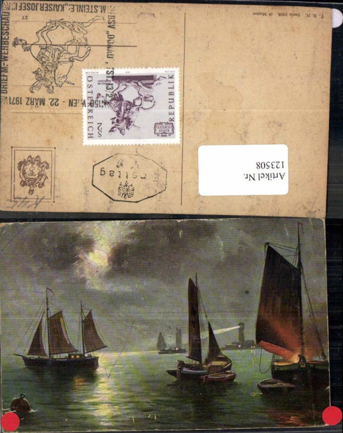 123508,Theo Stroefer 1608 Segelboot Segelschiffe Leuchtturm Ersttag 1971