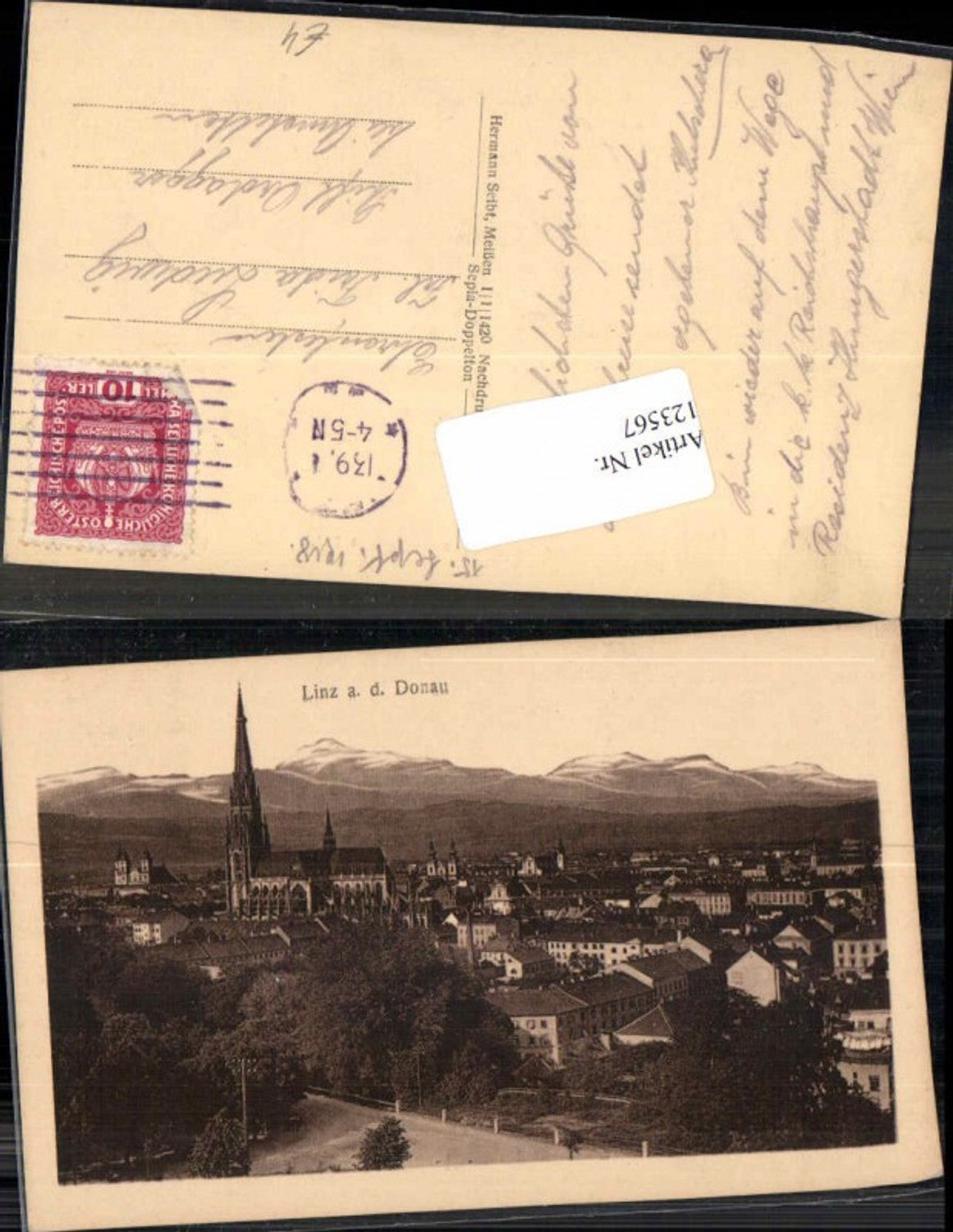 123567,Linz a.d. Donau Teilansicht 1918
