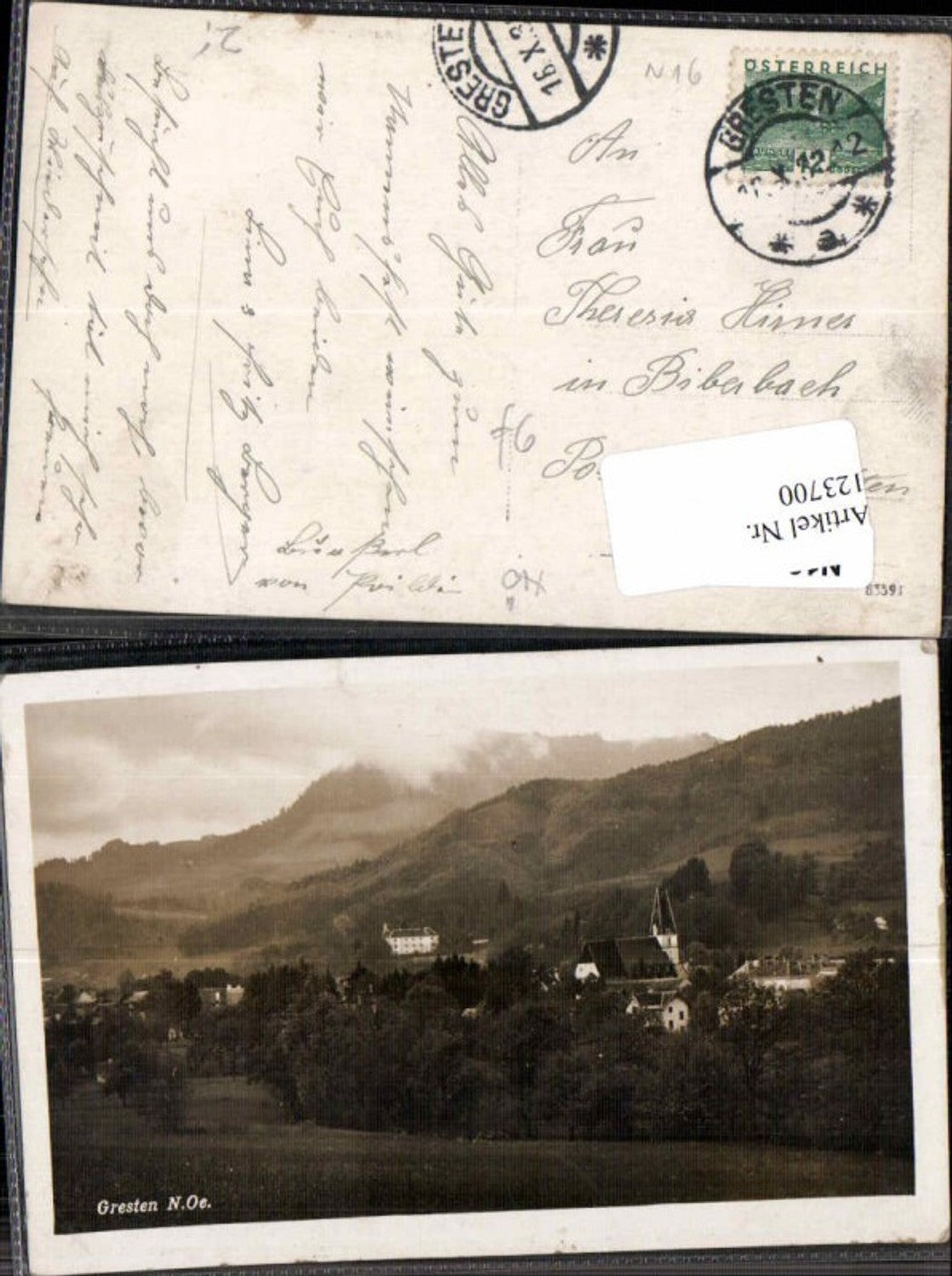 123700,Gresten seltene Ortsansicht um 1930