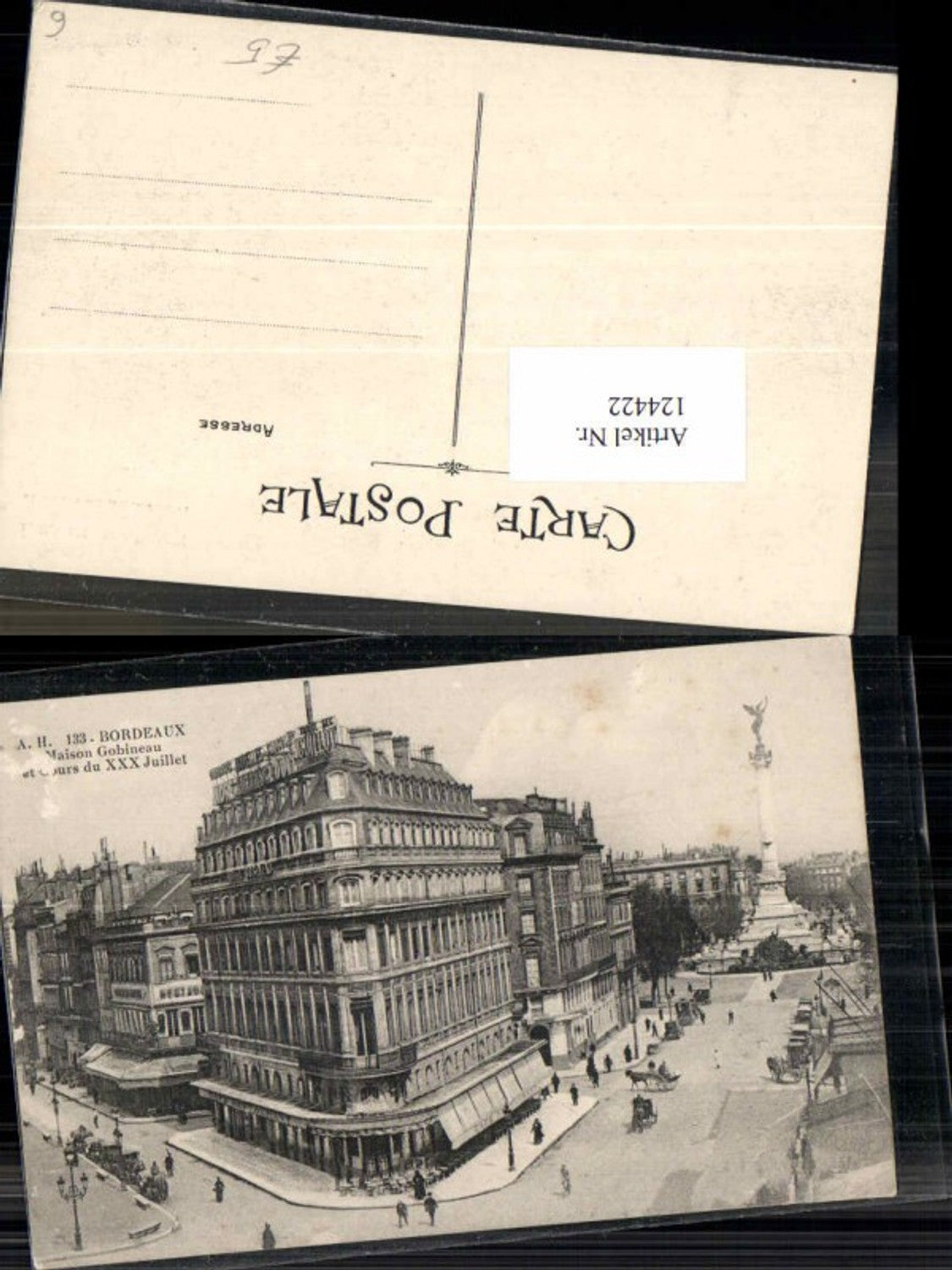 124422,Bordeaux Maison Gobineau Strassenannsicht 1910