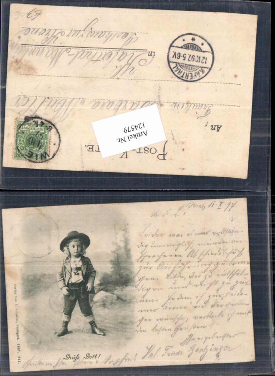 124579,Grüss Gott Süsser Kecker Junge Hut 1897