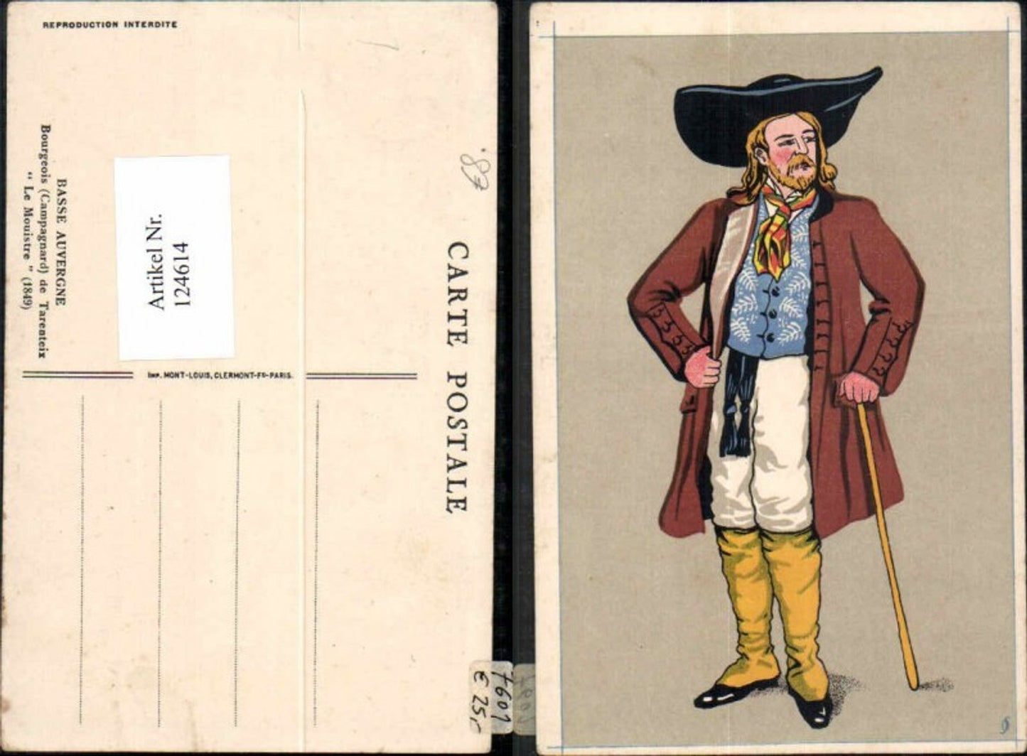 124614,Basse Auvergne Bourgeois Campagnard Französische Volkstypen Tracht Typen