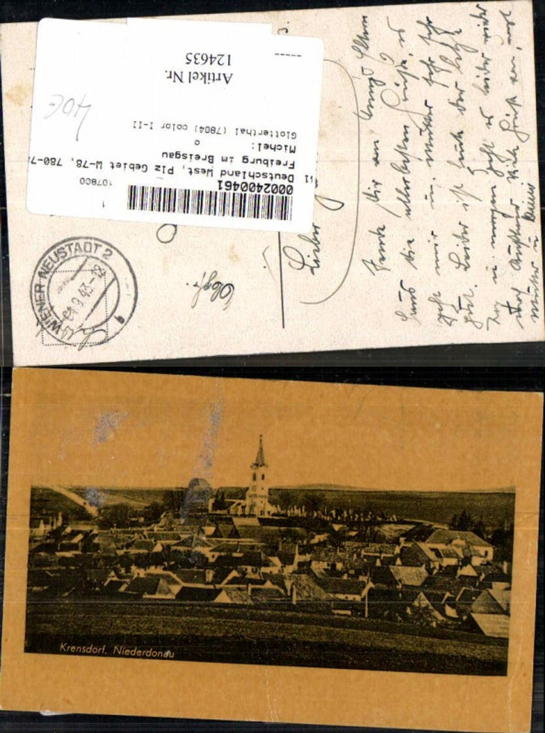 124635,Krensdorf Niederdonau bei Mattersburg Feldpost