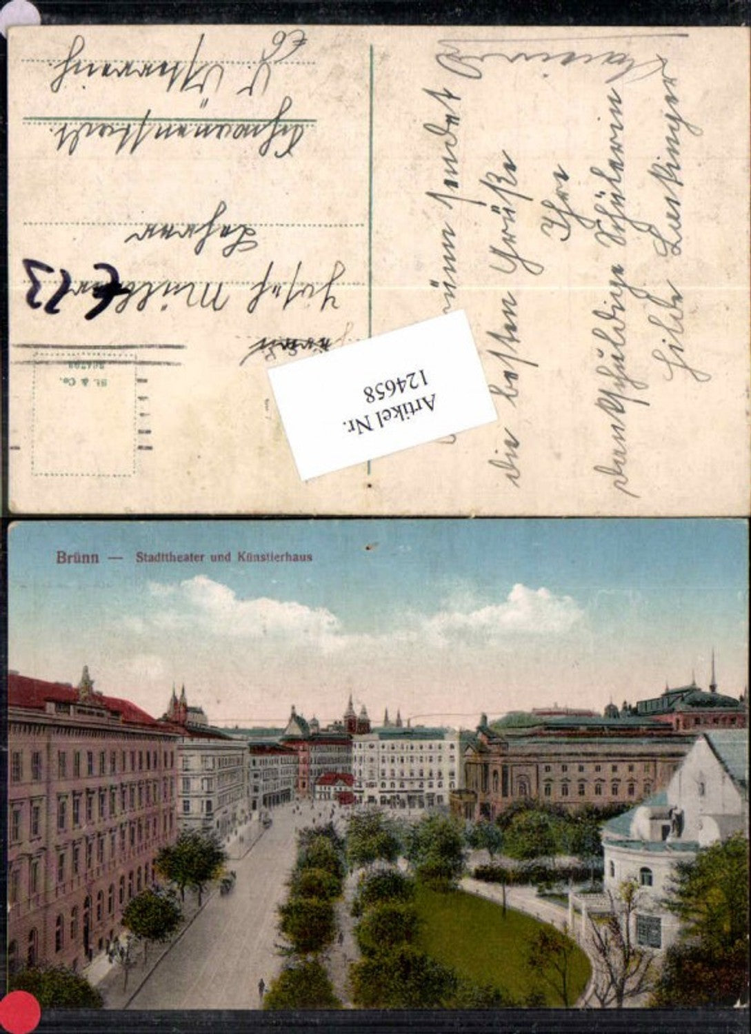 124658,Brünn Brno Stadttheater Theater Künstlerhaus Strassenansicht 1915