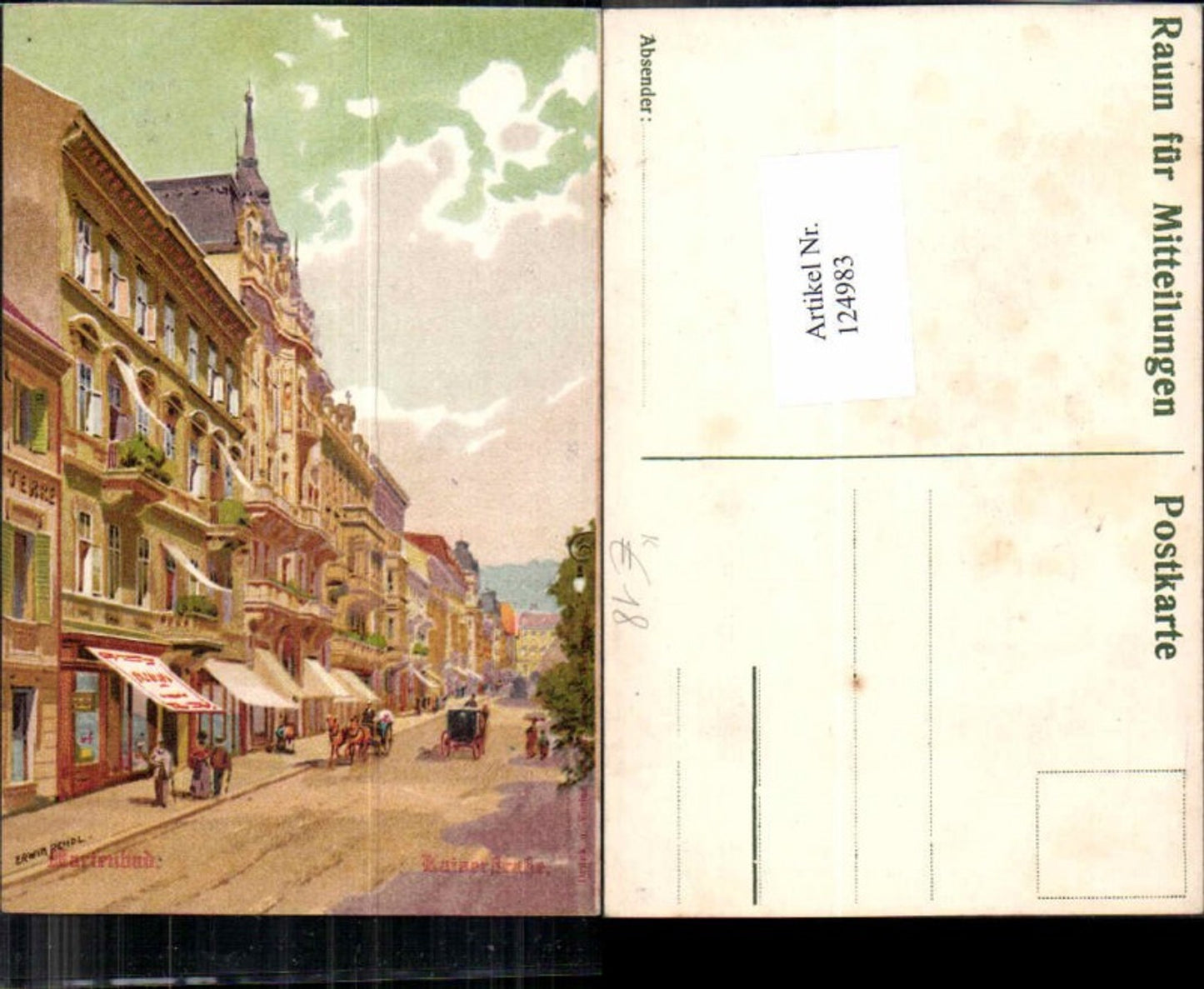 124983,Erwin Pendl Marienbad Kaiserstrasse Tolle Strassenansicht