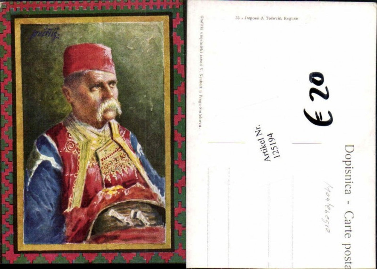 125194,Bosnische Tracht Volkstyp Types Trachten Herzegovina