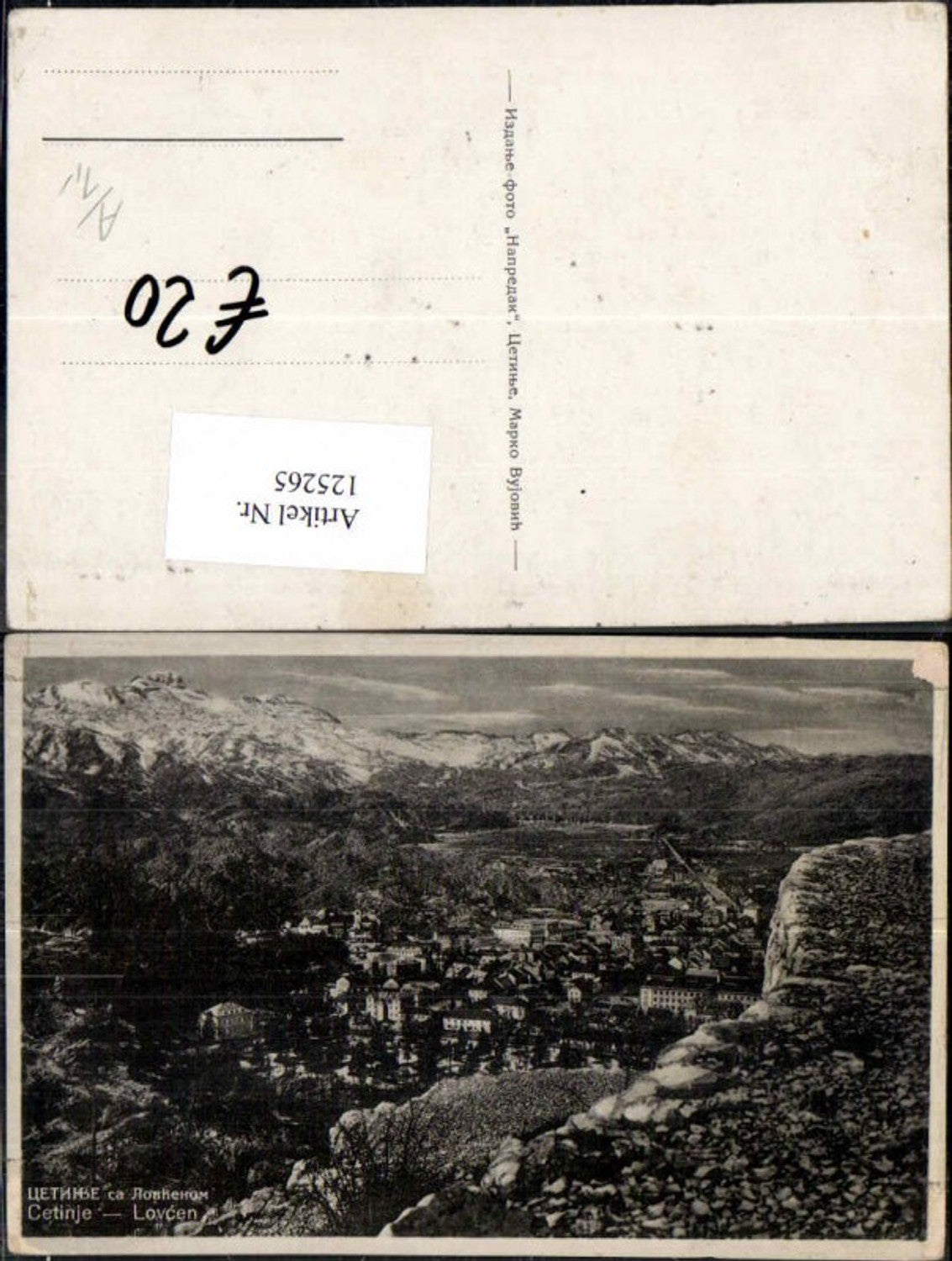 125265,Cetinje Lovcen 1930