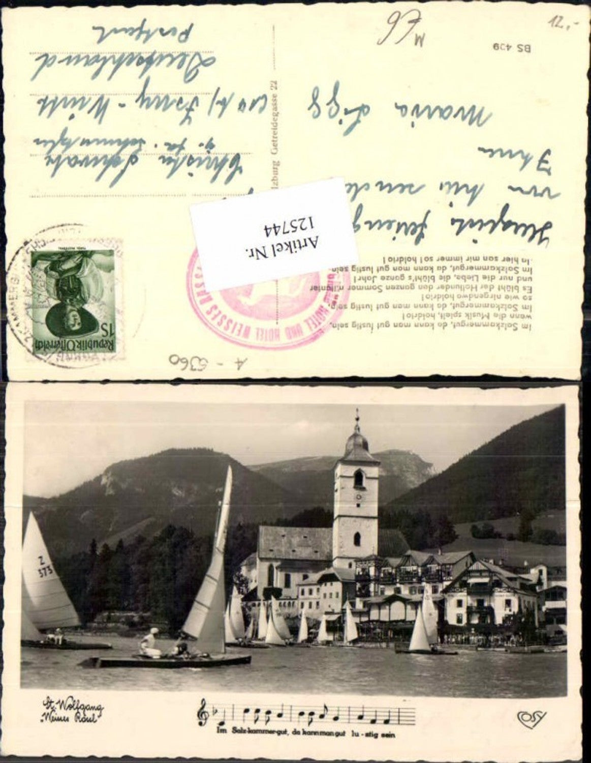 125744,St Wolfgang am Wolfgangsee Segelboot Segeschiff m. Kennung