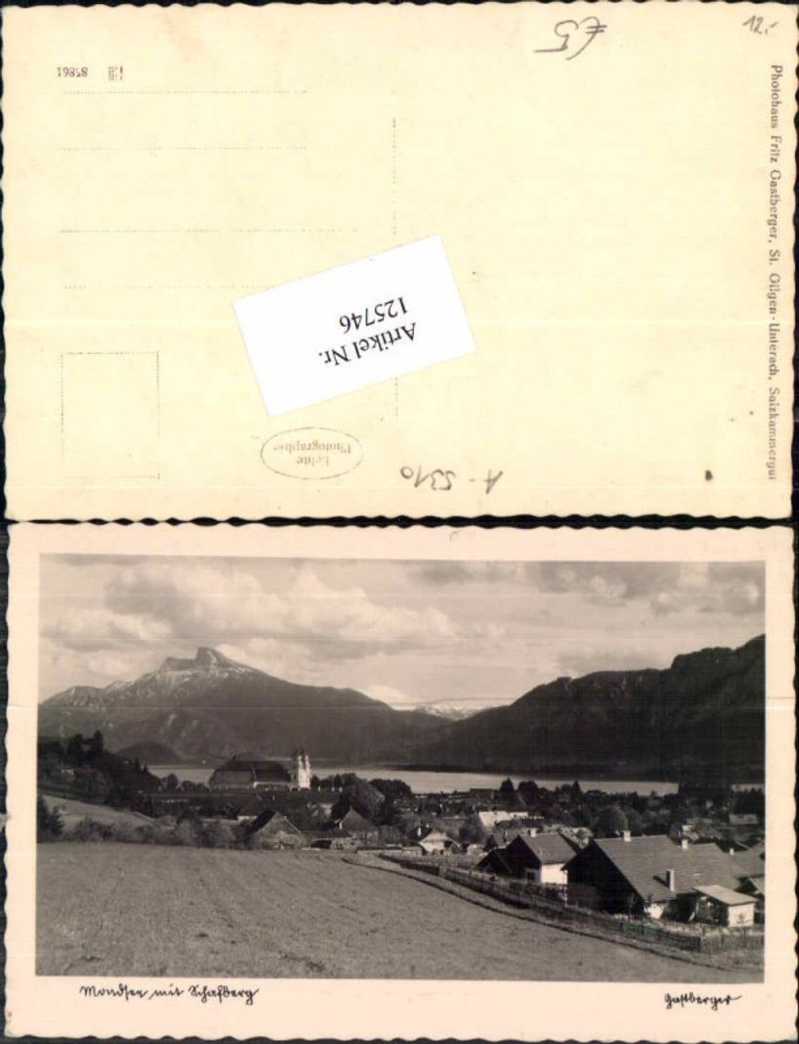 125746,Mondsee m. Schafberg Ortsansicht