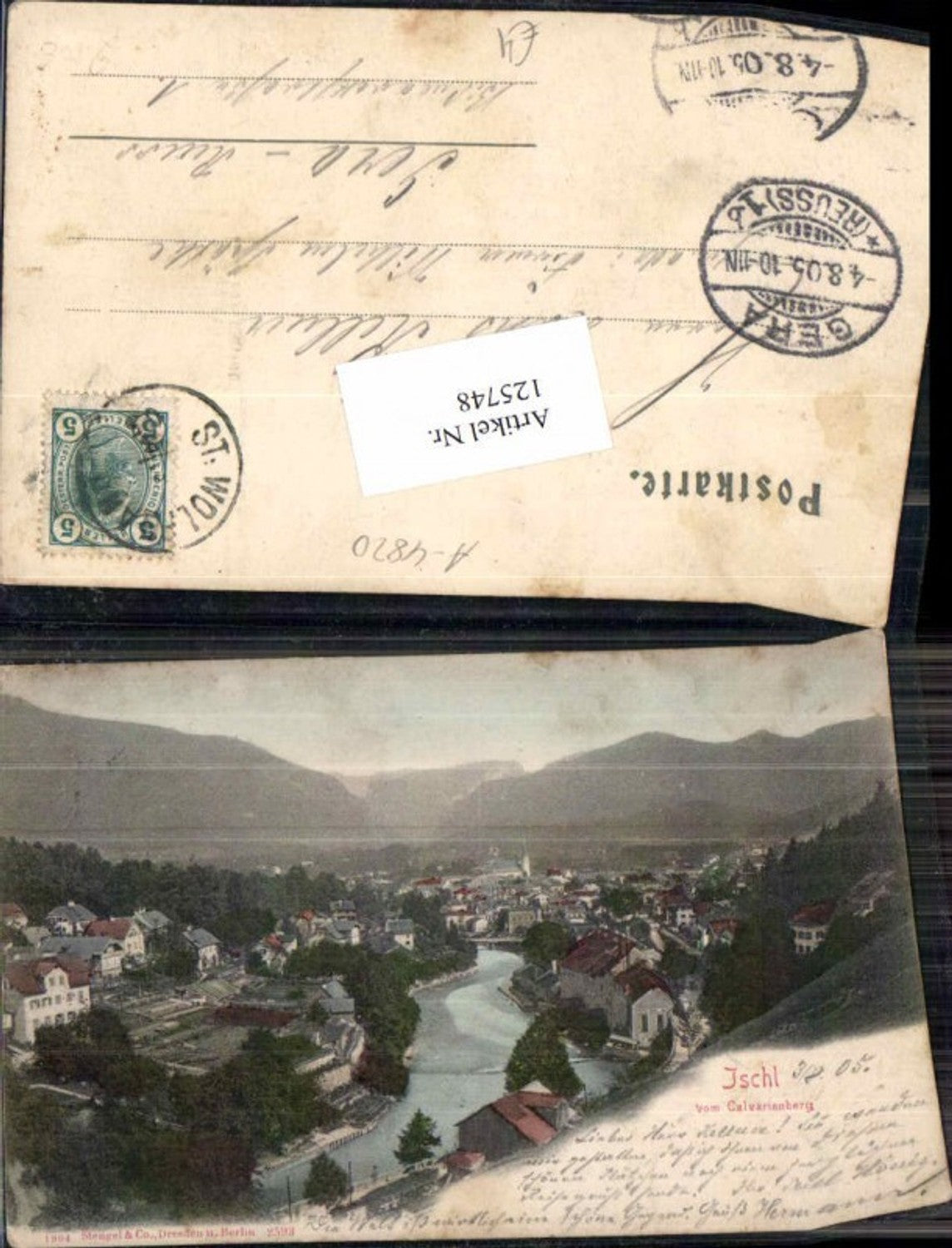 125748,Ischl vom Calvarienberg 1900