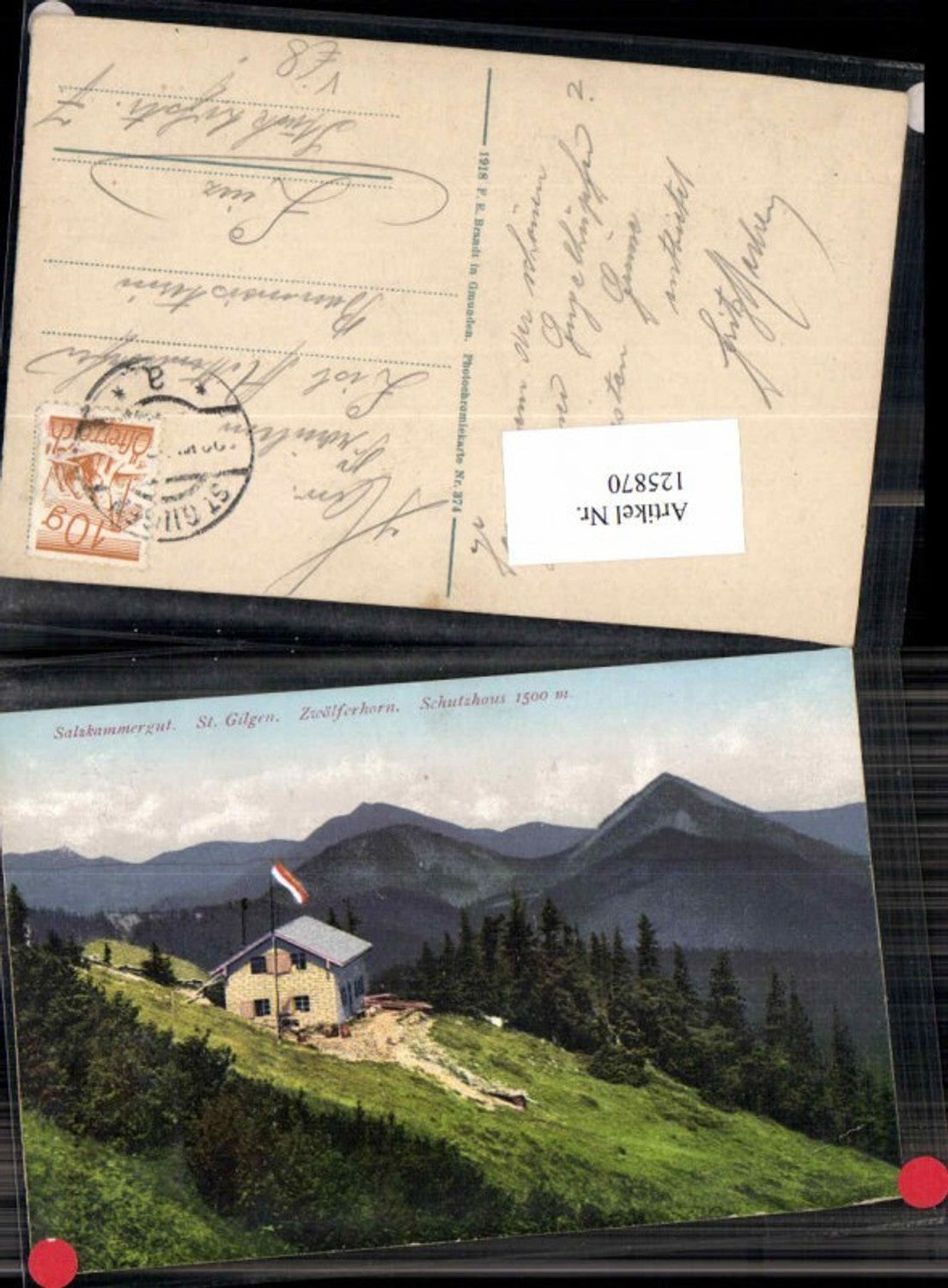 125870,Salzkammergut St Gilgen Strobl Zwölferhorn Schutzhaus Brandt Nr 374