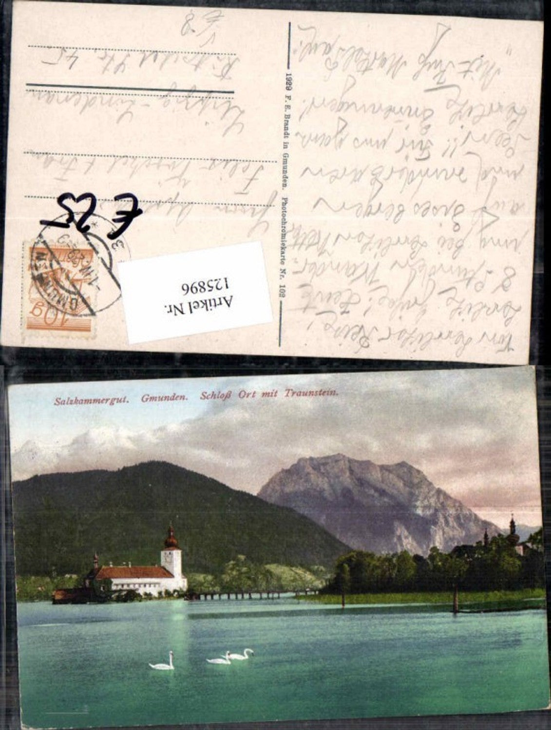 125896,Salzkammergut Gmunden Schloss Orth Ort m. Traunstein pub Brandt 102