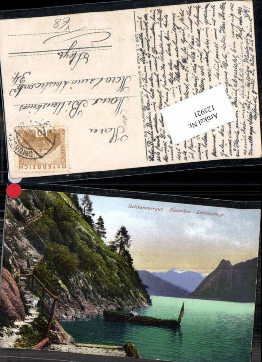 125921,Salzkammergut Gmunden am Traunsee Lainaustiege m. Boot pub Brandt 976