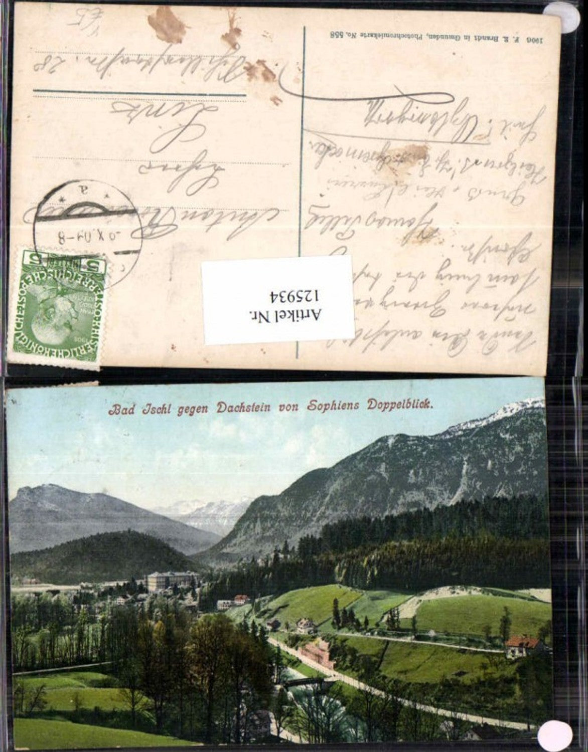 125934,Bad Ischl g. Dachstein v. Sophiens Doppelblick pub Brandt 558
